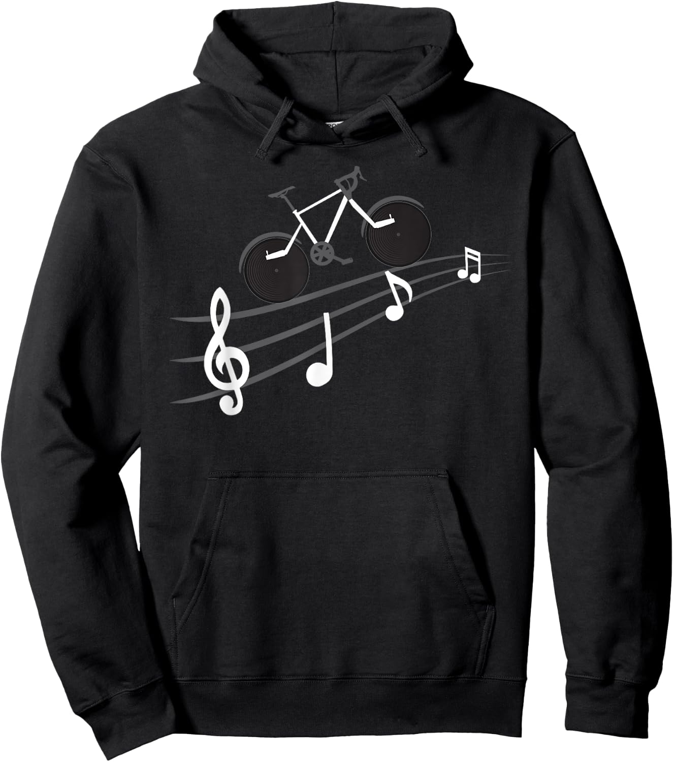 Bicycling Music Bike Music Cycling Gift Hoodie - Hoodie | Black
