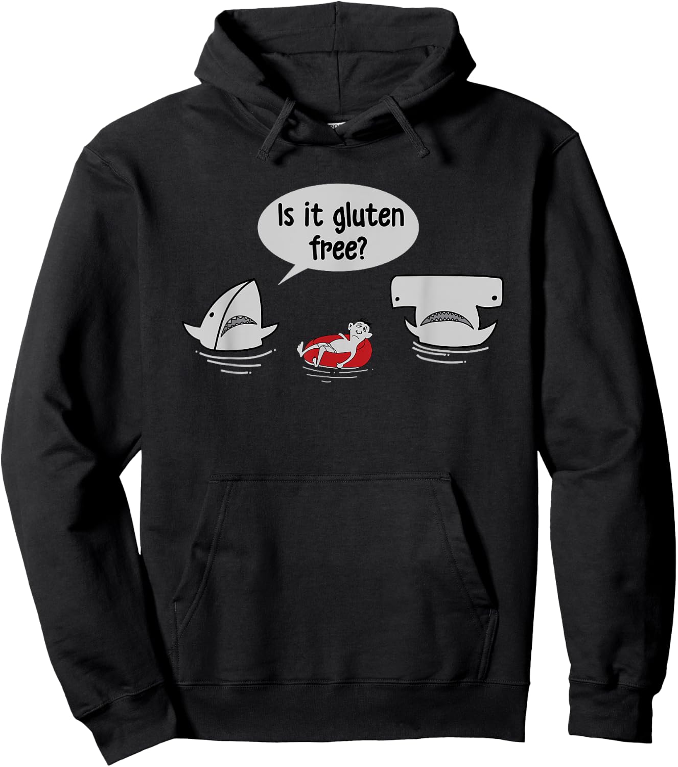 Is This Gluten Free Funny Shark Snack Marine Biologist Hoodie - Hoodie | Black