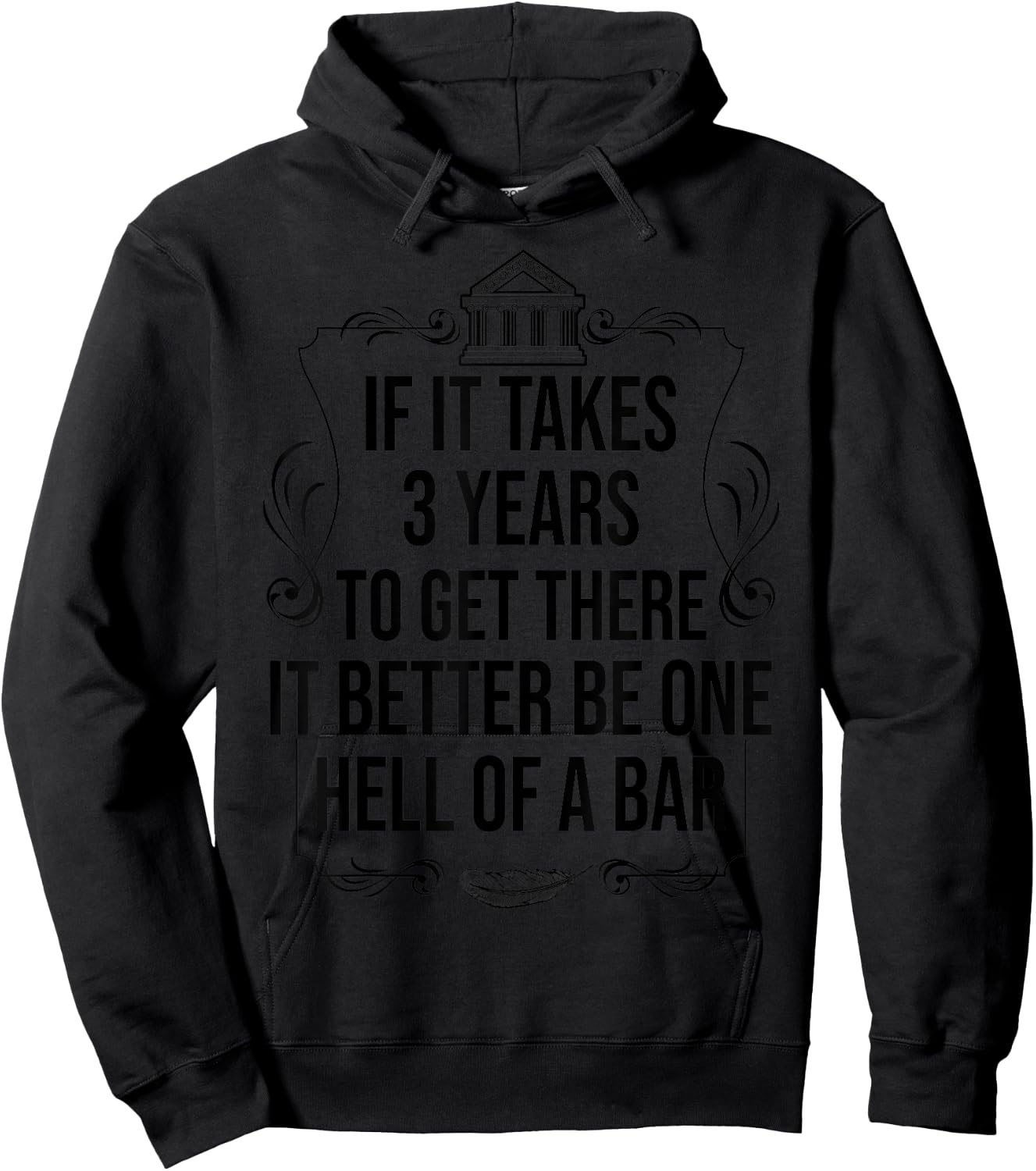 Funny Future Lawyer Student Gift | Cute Law School Bar Exam Hoodie - Hoodie | Black