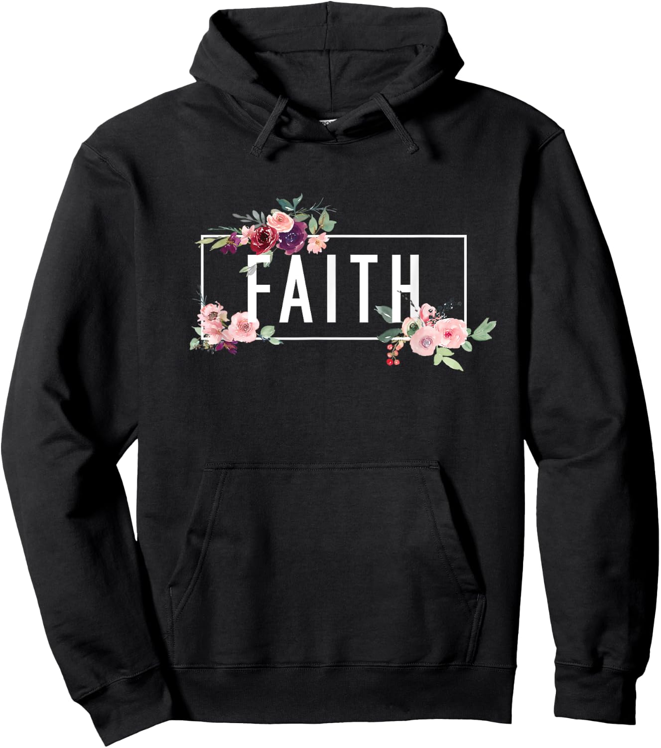 Modern Flora Flowers Bouquet Design. Spiritual Woman Faith Hoodie - Hoodie | Black