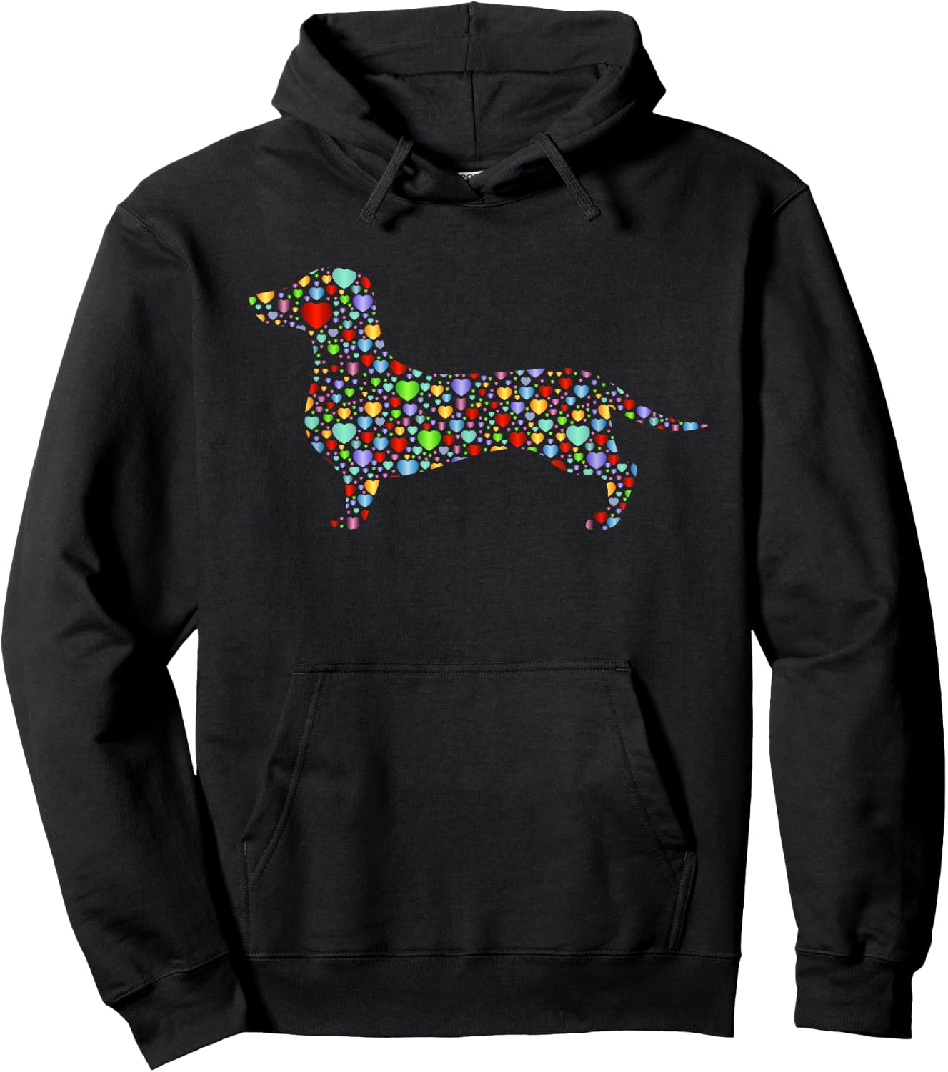 Dachshund Heart Silhouette Gift Owner Dachshunds Dog Lover Hoodie - Hoodie | Black