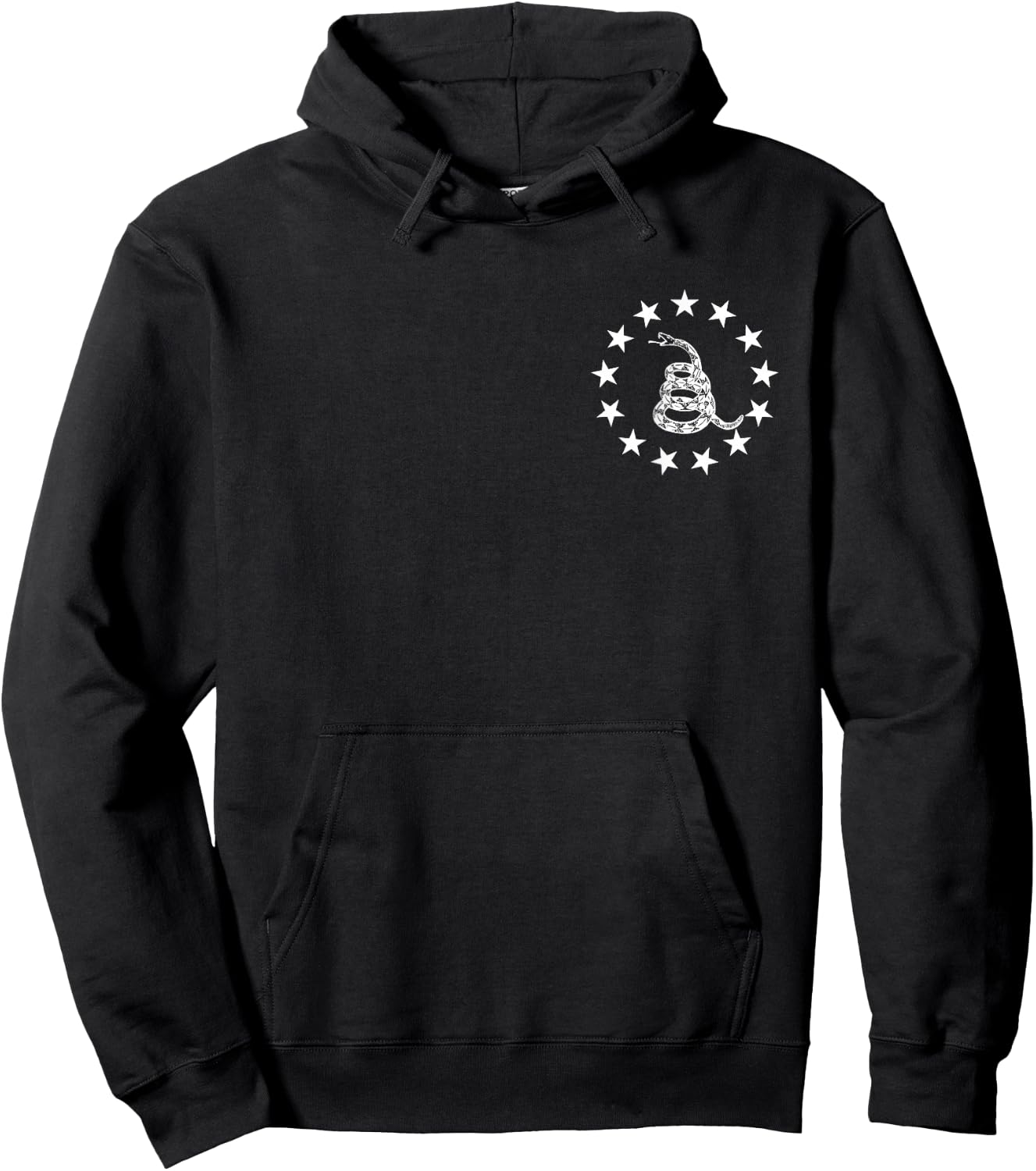 Gadsden Rattlesnake Betsy Ross Flag Ring of Stars Patriot Hoodie - Hoodie | Black