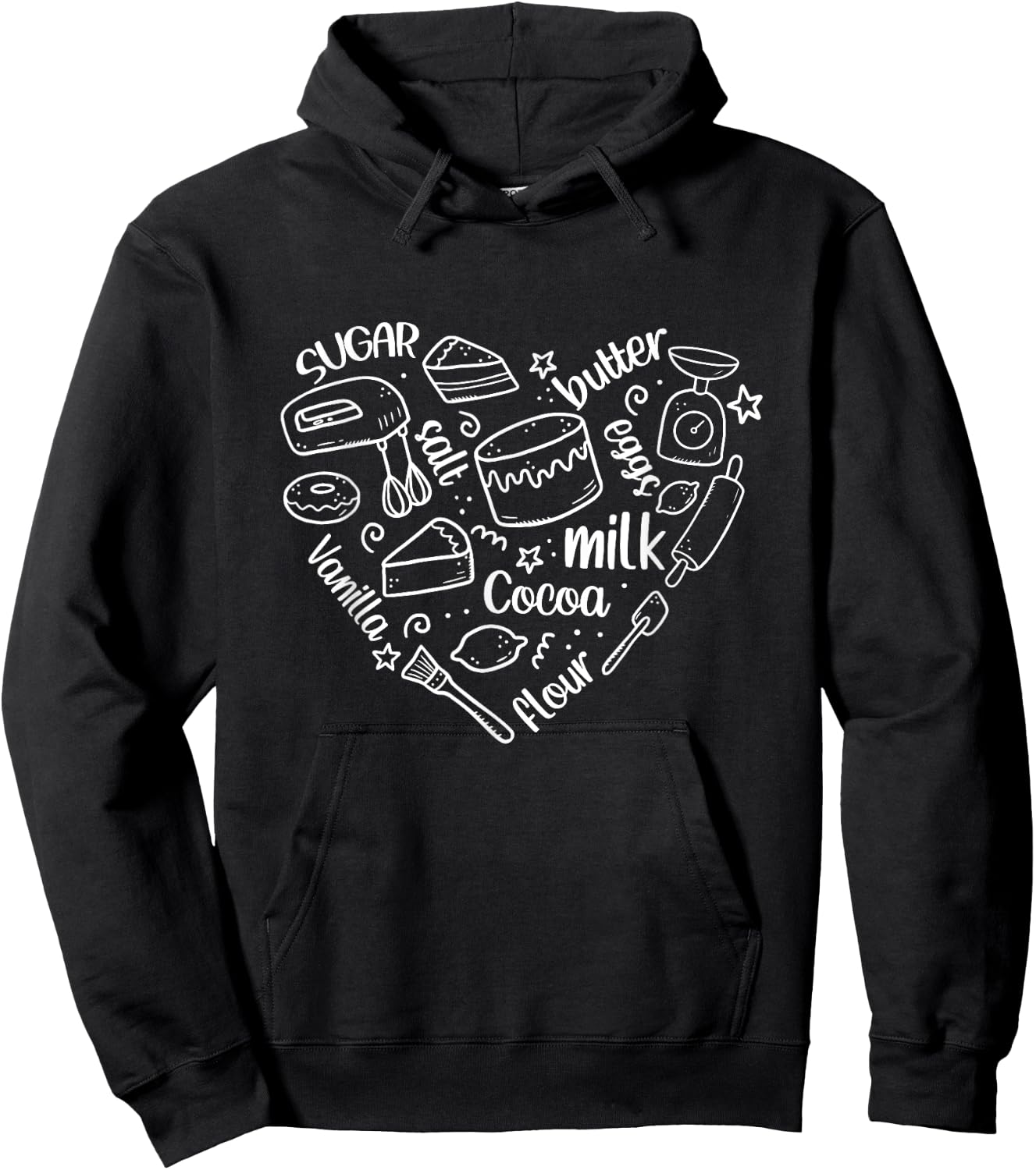 Bakery Heart Shape Baker Baking Lover Cooking Mom Life Hoodie - Hoodie | Black