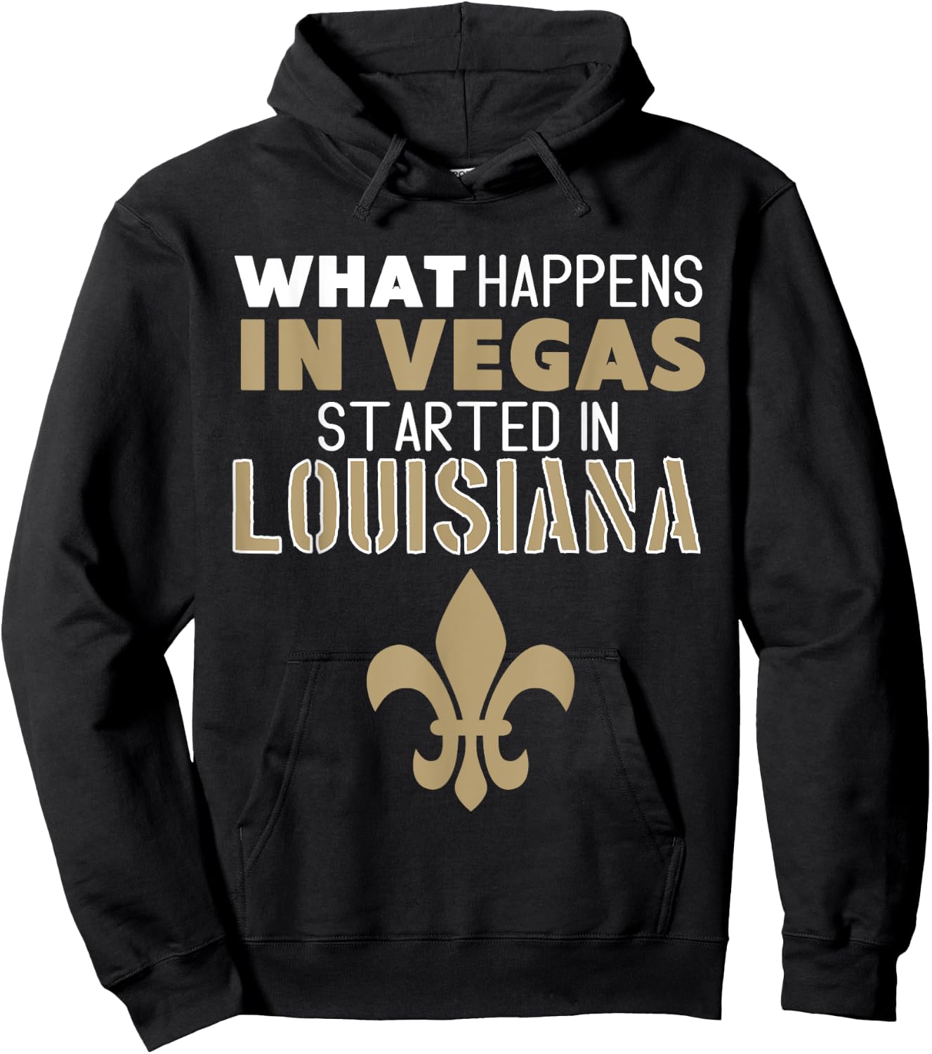Louisiana Fan, Fleur De Lis, New Orleans, Black and Gold Hoodie - Hoodie | Black