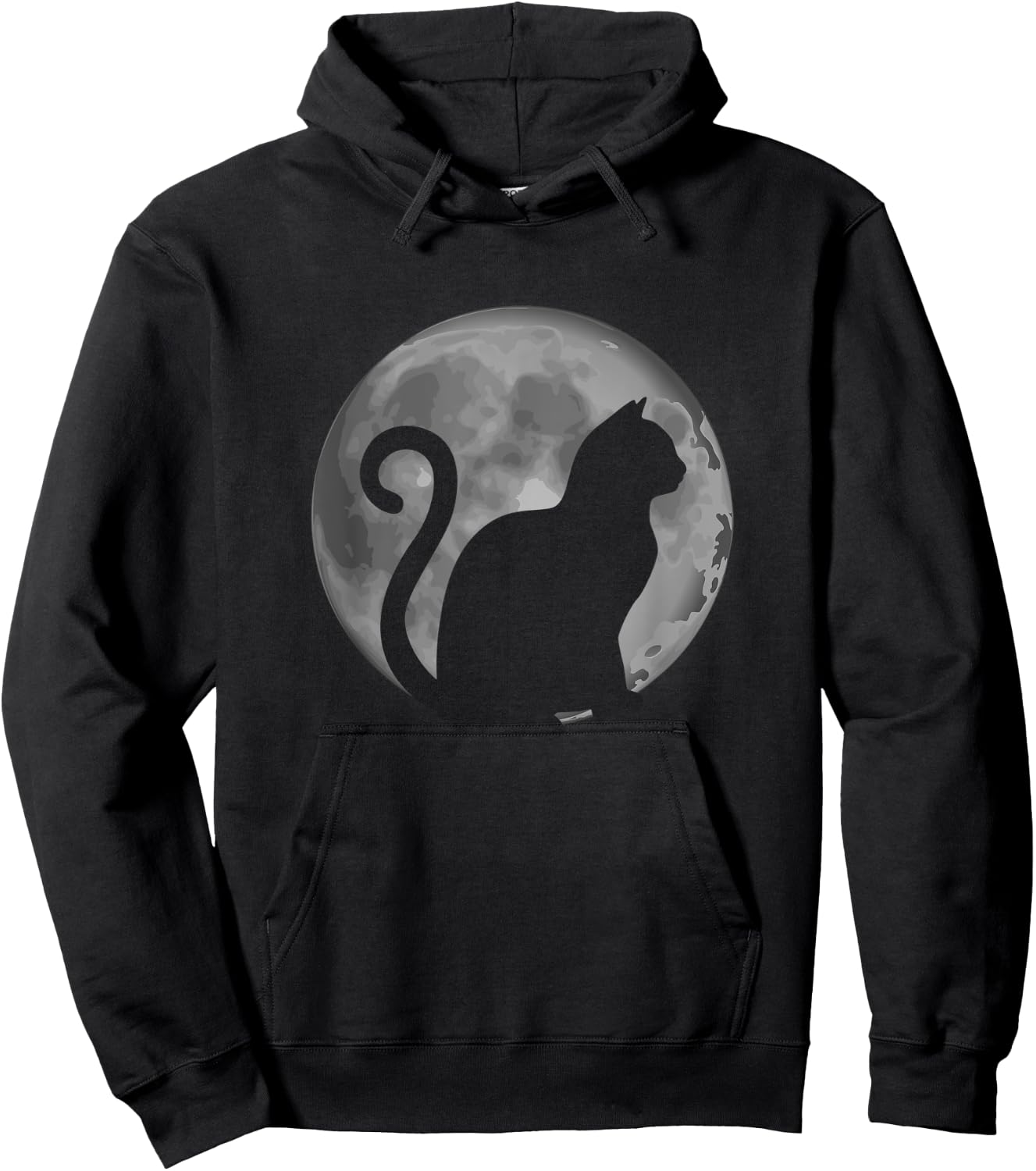 Cute Cat Silhouette Moon Animal Lover Women Hoodie - Hoodie | Black