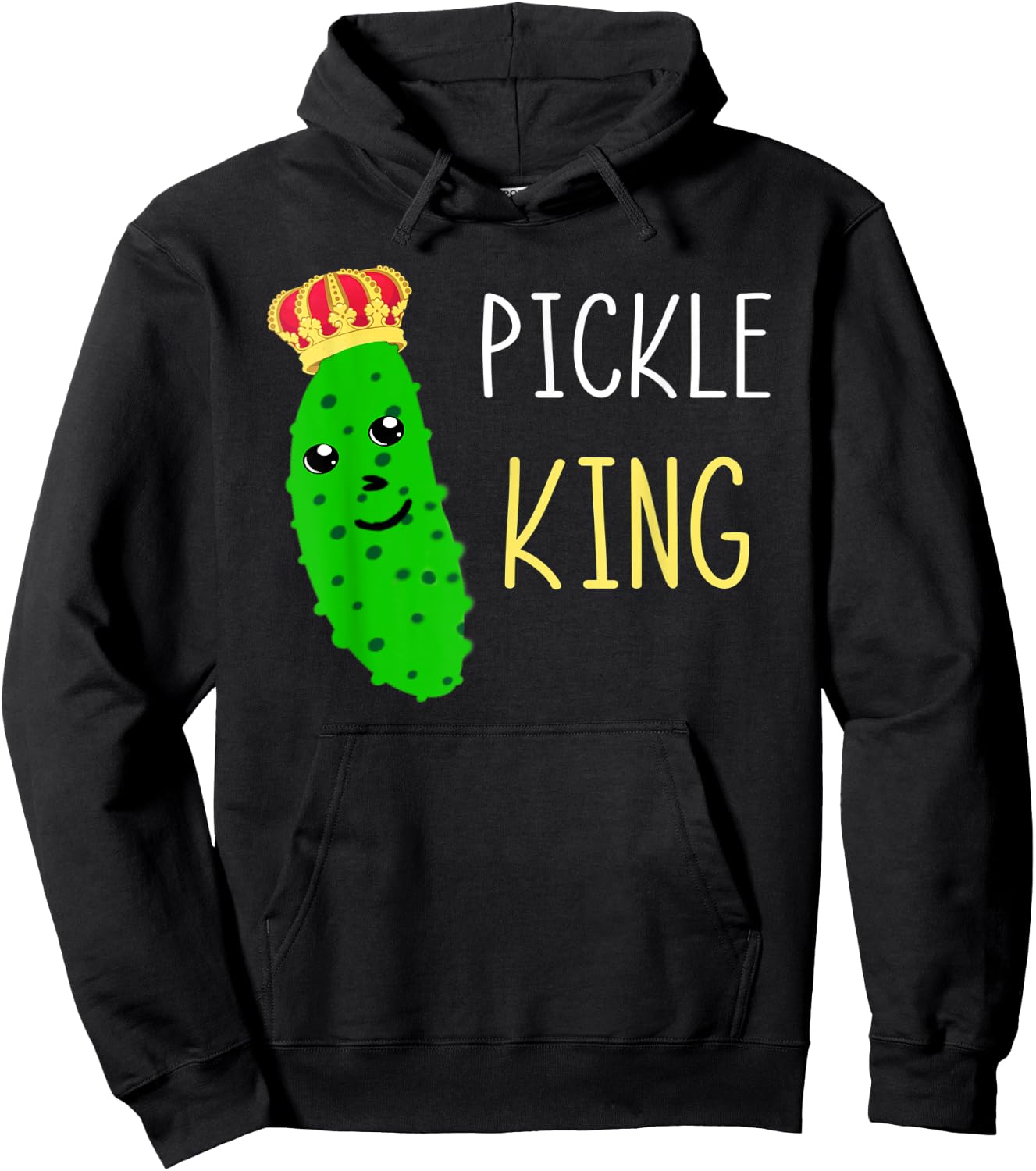 Pickle King Funny Pickled Cucumber Lover Gherkins Dill Food Hoodie - Hoodie | Black