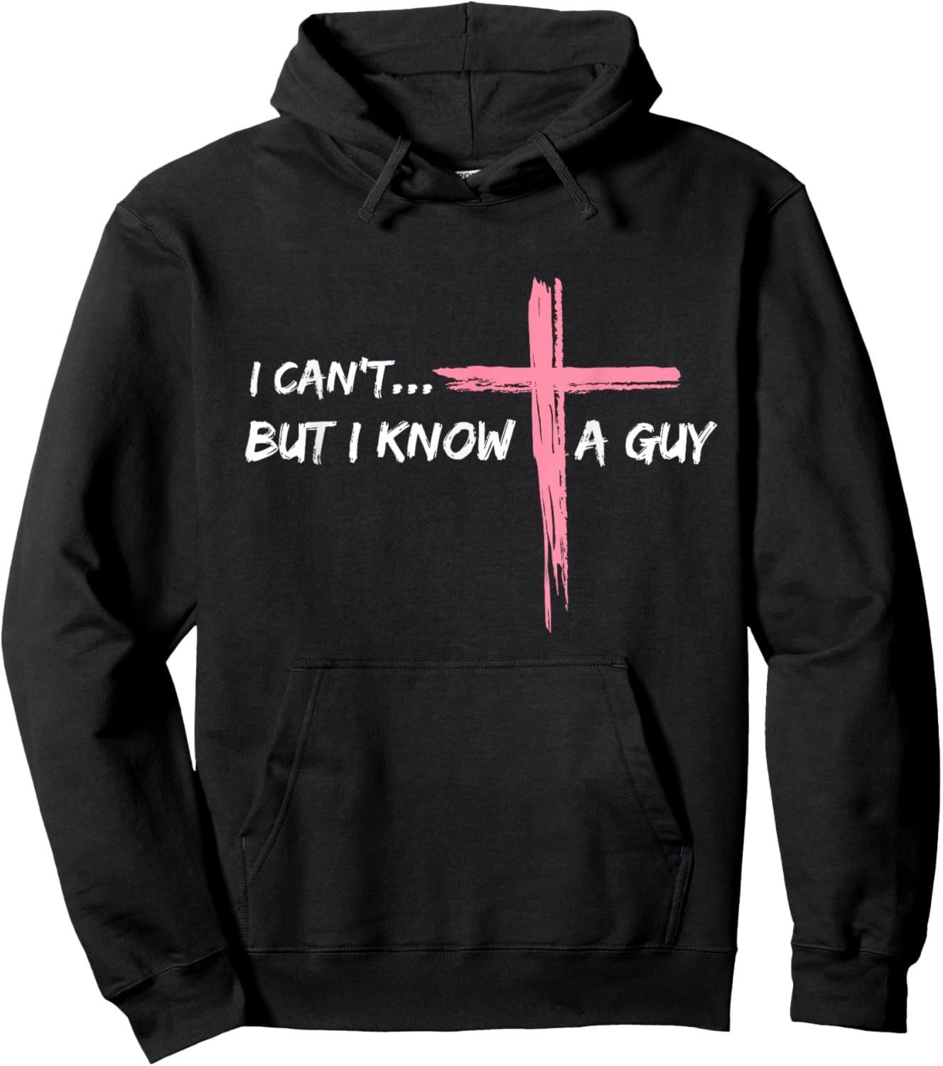 I Know A Guy Christian Apparel Jesus Gifts Retro Jesus Christian - -Adult, Kids - Black - Cross Print - Retro - Short Sleeve - - Small Hoodie - Hoodie | Black