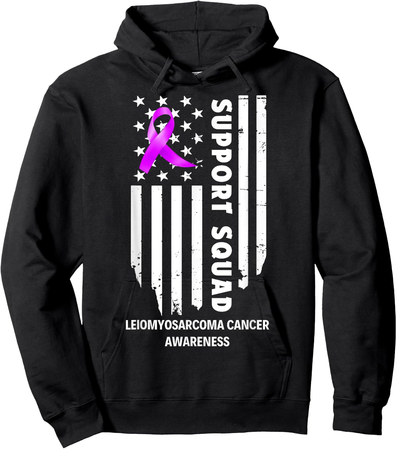 Leiomyosarcoma Cancer Awareness Support Team Squad Hoodie - Hoodie | Black