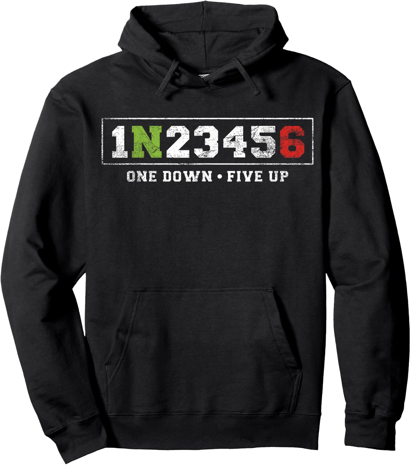 One Down Five Up Funny Motorcycle Gear Shift Biker Men Women Hoodie - Hoodie | Black