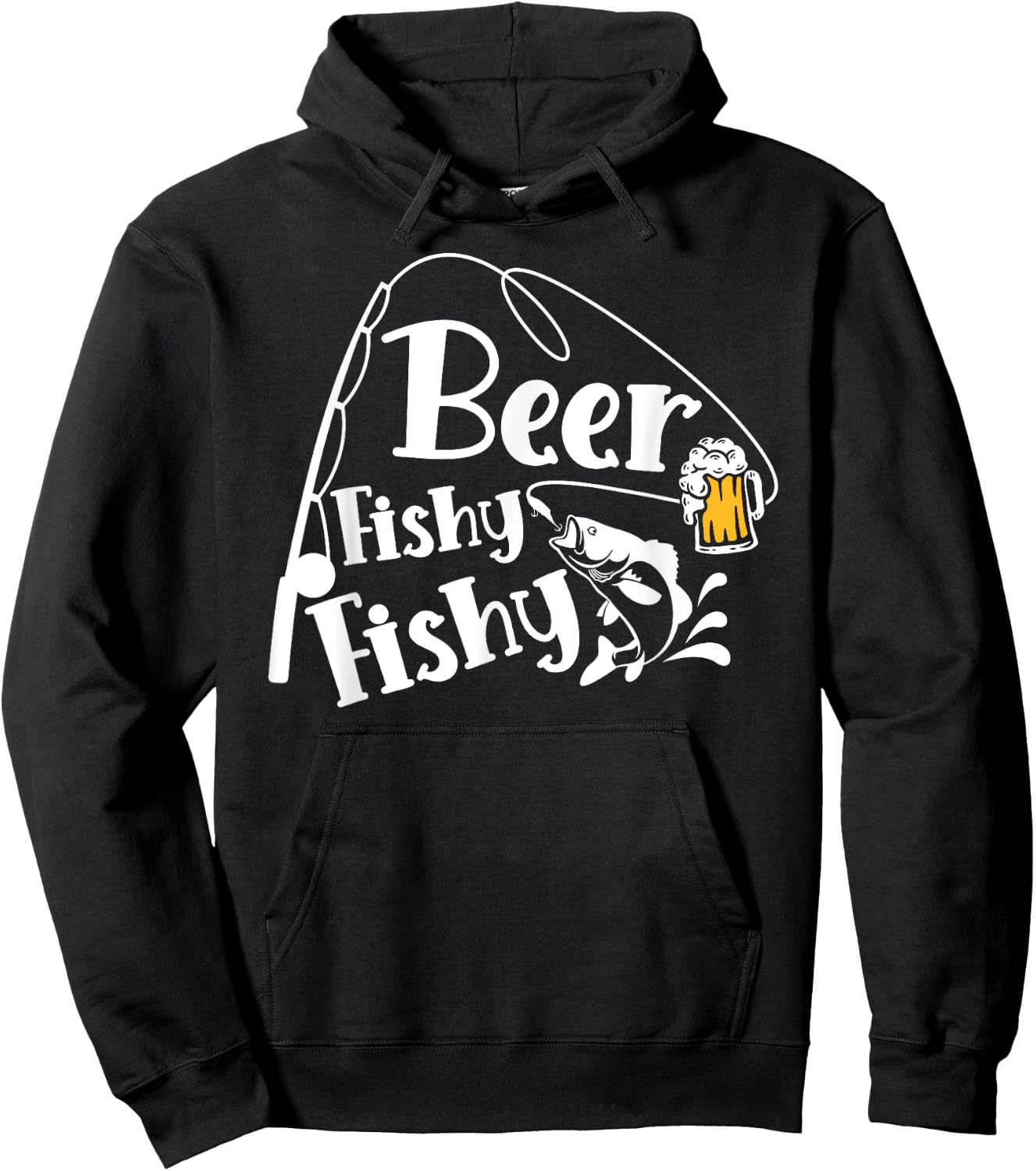 Beer Fishy Fishy Funny Fishing Alcohol Lover Quote Hoodie - Hoodie | Black