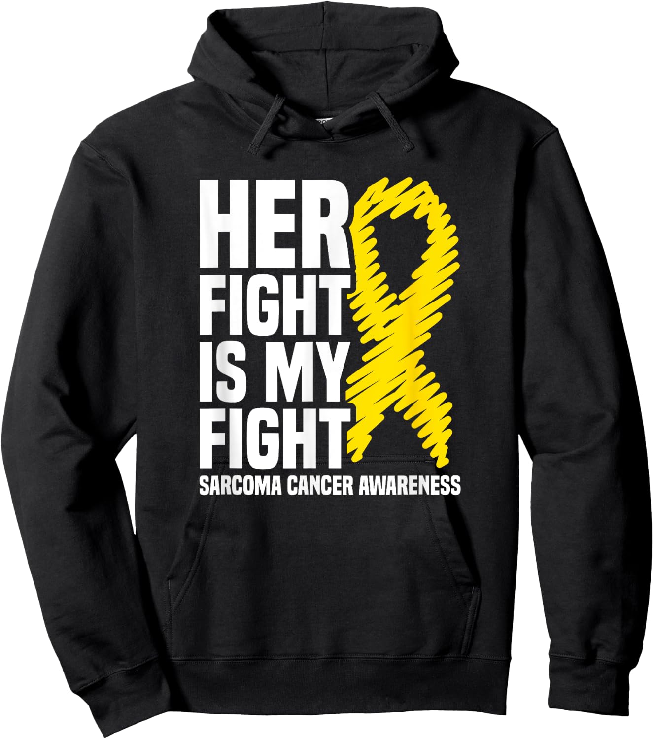 Her Fight Is My Fight Bone Cancer Sarcoma Cancer Awareness Hoodie - Hoodie | Black