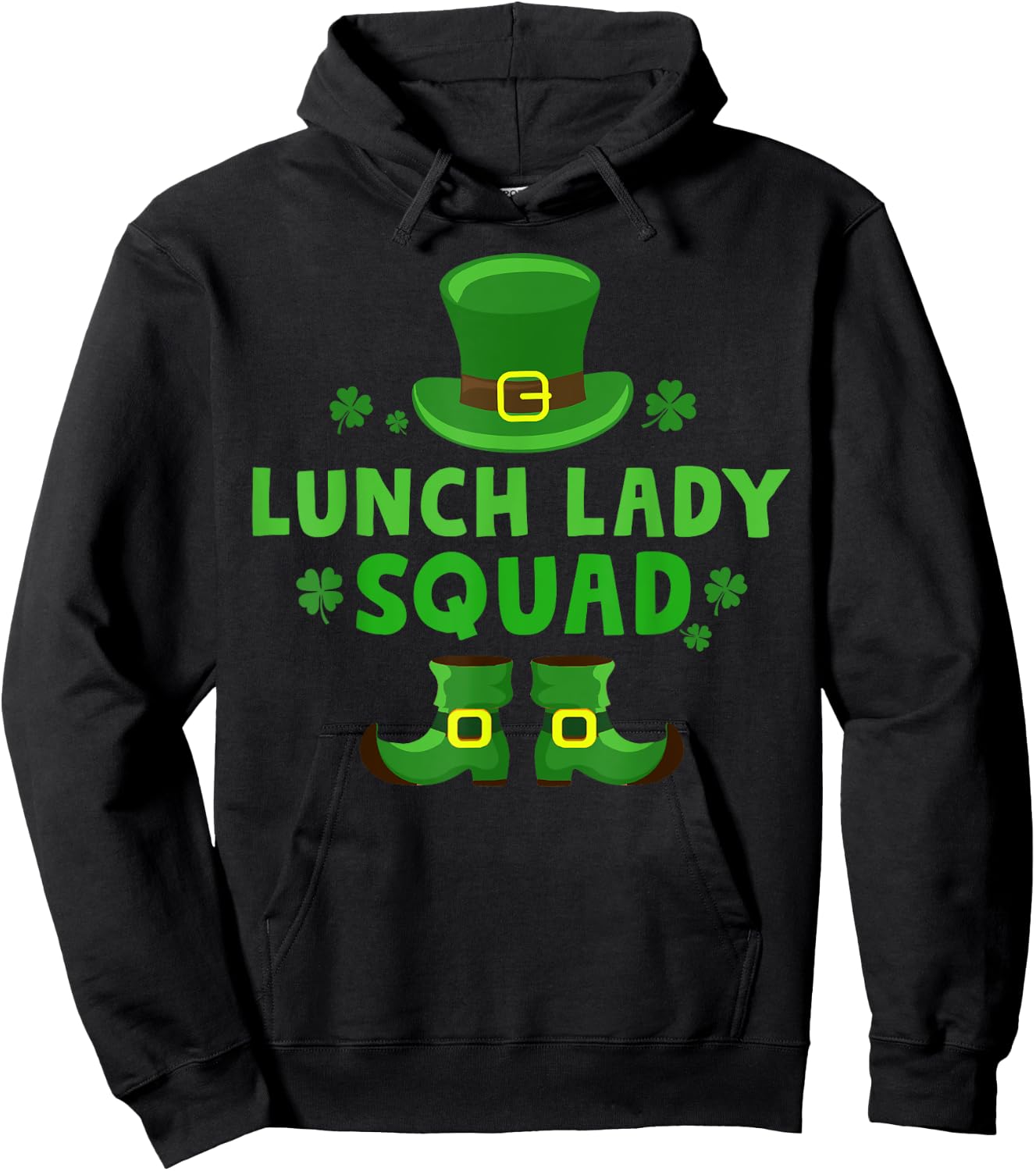 Lunch Lady Squad Happy St Patrick's Day Leprechaun Gifts Hoodie - Hoodie | Black