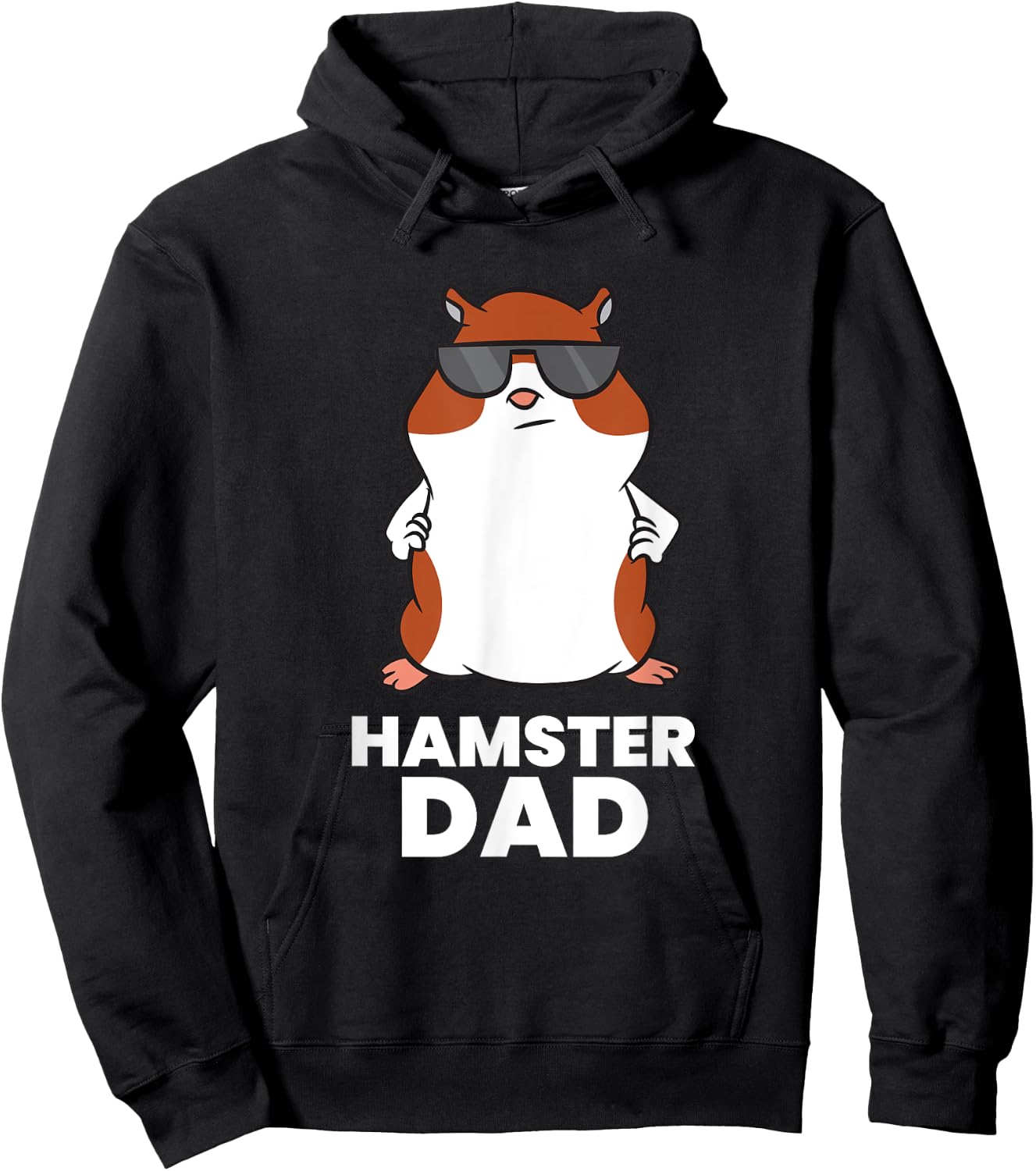 Hamster Dad Funny Hamster With Sunglasses Hoodie - Hoodie | Black