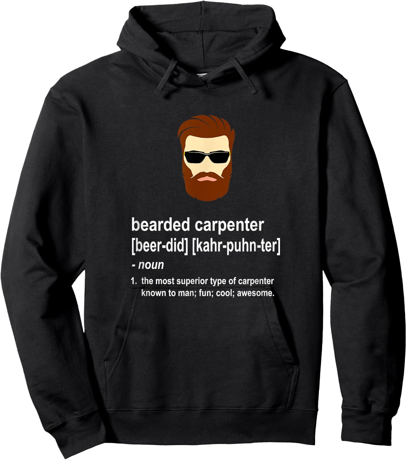 Funny Beard Carpenter Gift Hoodie - Hoodie | Black
