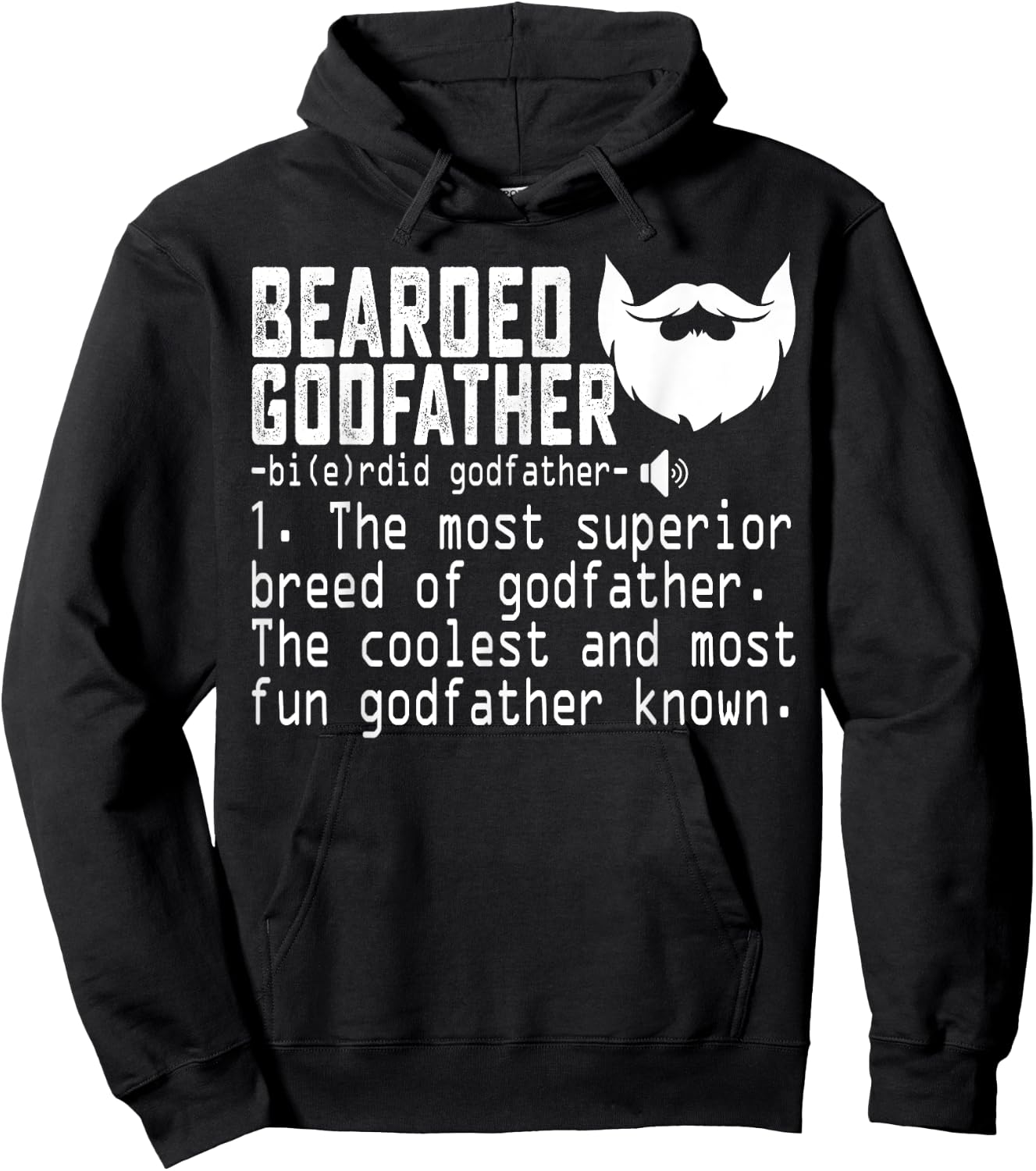 Bearded Godfather Definition Funny Father Grandpa Uncle Gift Hoodie - Hoodie | Black