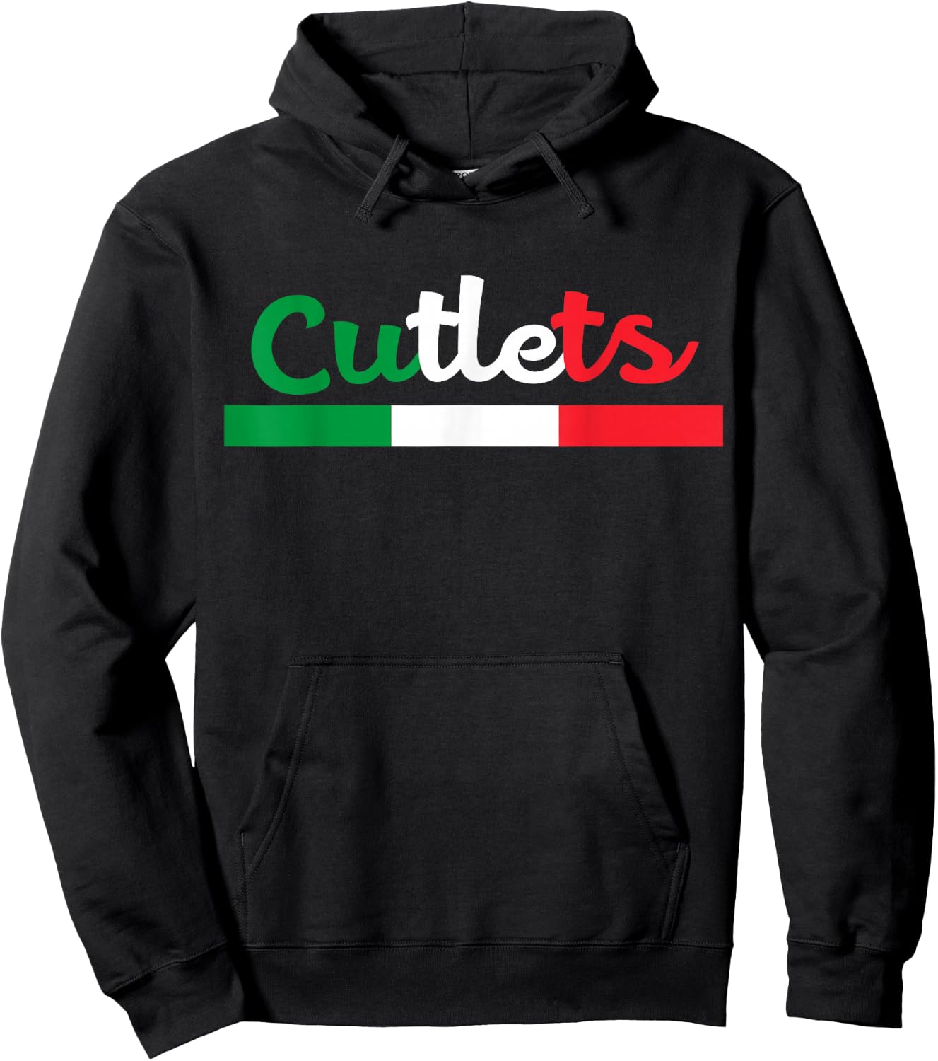 Cutlets Funny Italian Flag Football Design Hoodie - Hoodie | Black