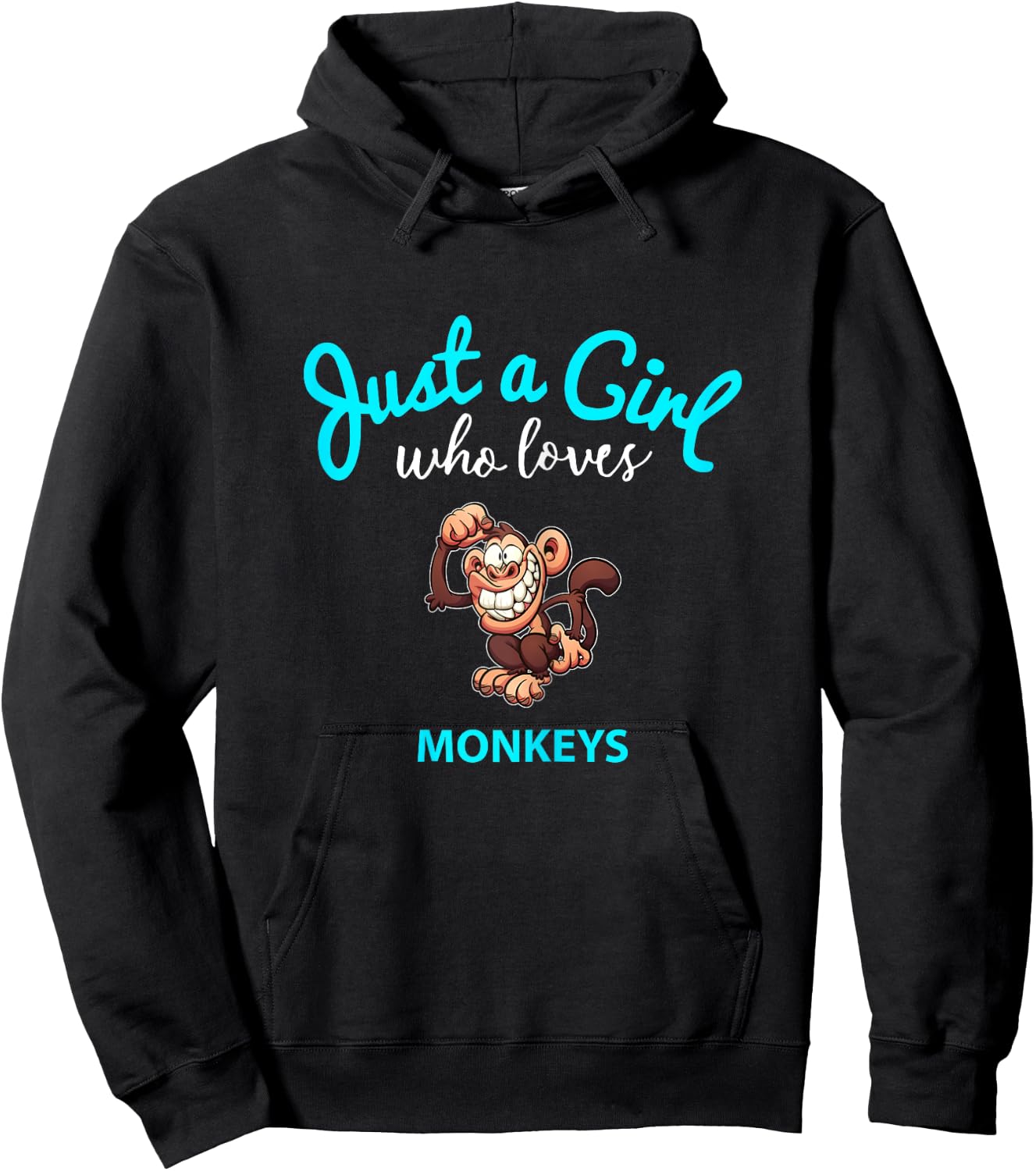 Monkey Shirt for Girls | Children's Monkey Hoodie - Hoodie | Black