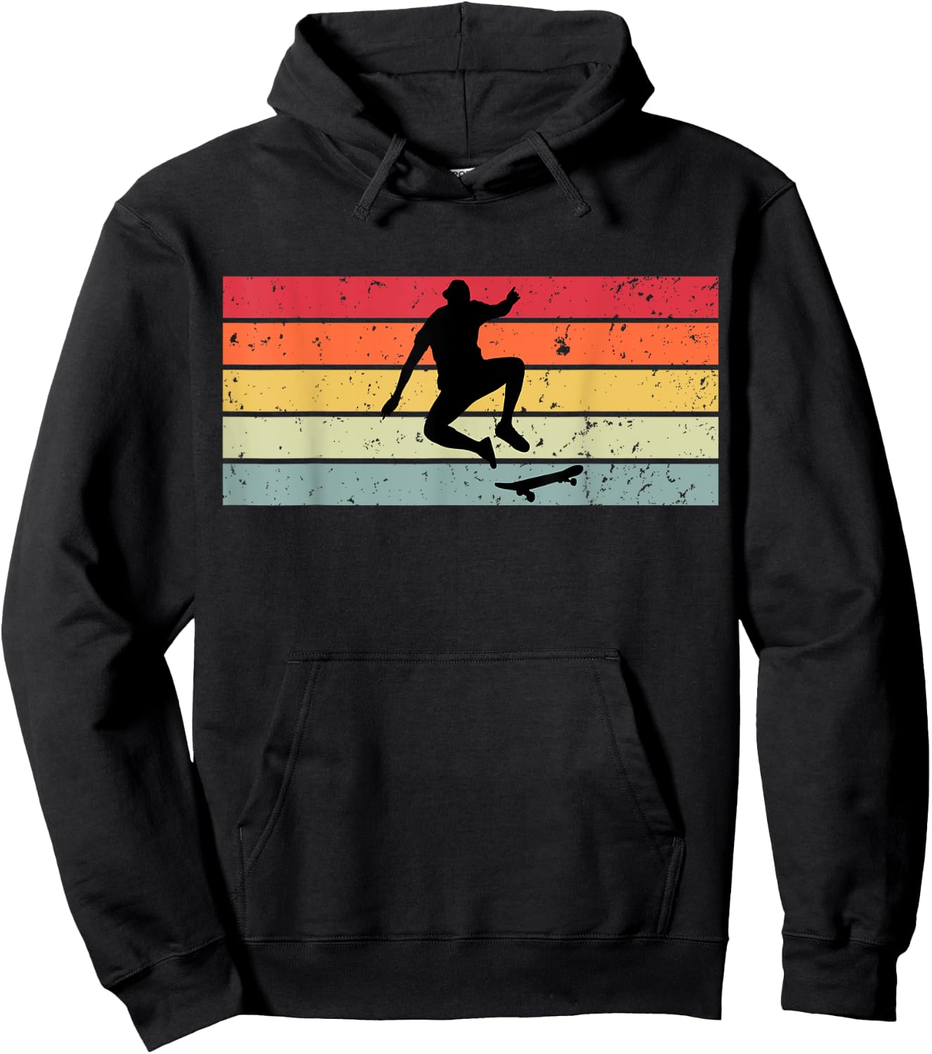 Skaters Having Fun Retro Sunset Skateboard Gift Teen Skaters Hoodie - Hoodie | Black