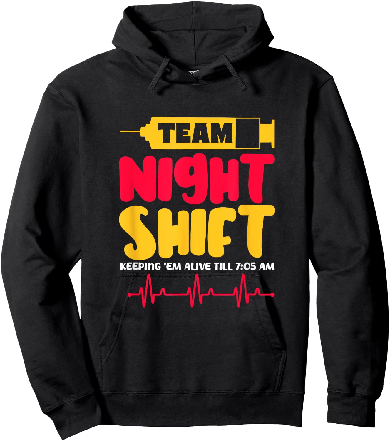 Team Night Shift Nurse Doctor Medical Emergency Hoodie - Hoodie | Black
