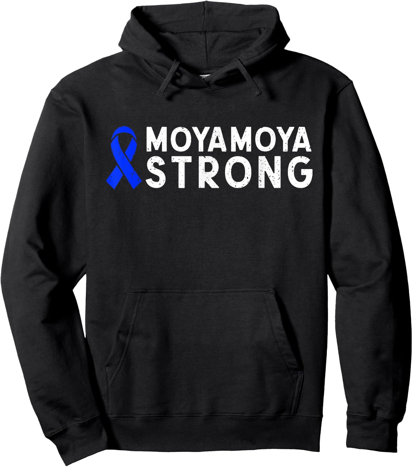 Moyamoya Disease Strong Cerebrovascular Blue Ribbon Warrior Hoodie - Hoodie | Black