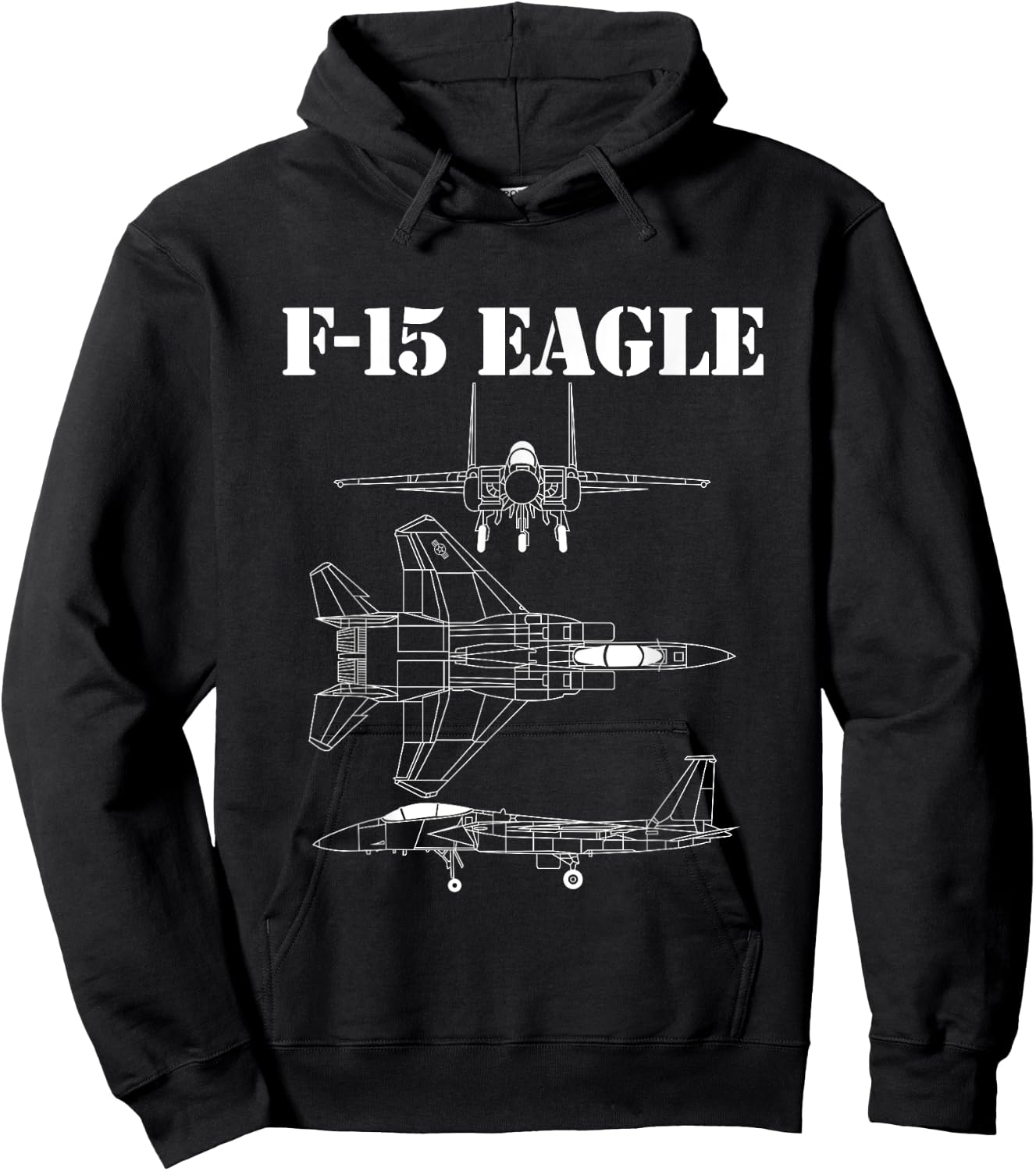 F-15 Eagle Fighter Jet Airplane Pilot Military Aircraft F15 Hoodie - Hoodie | Black
