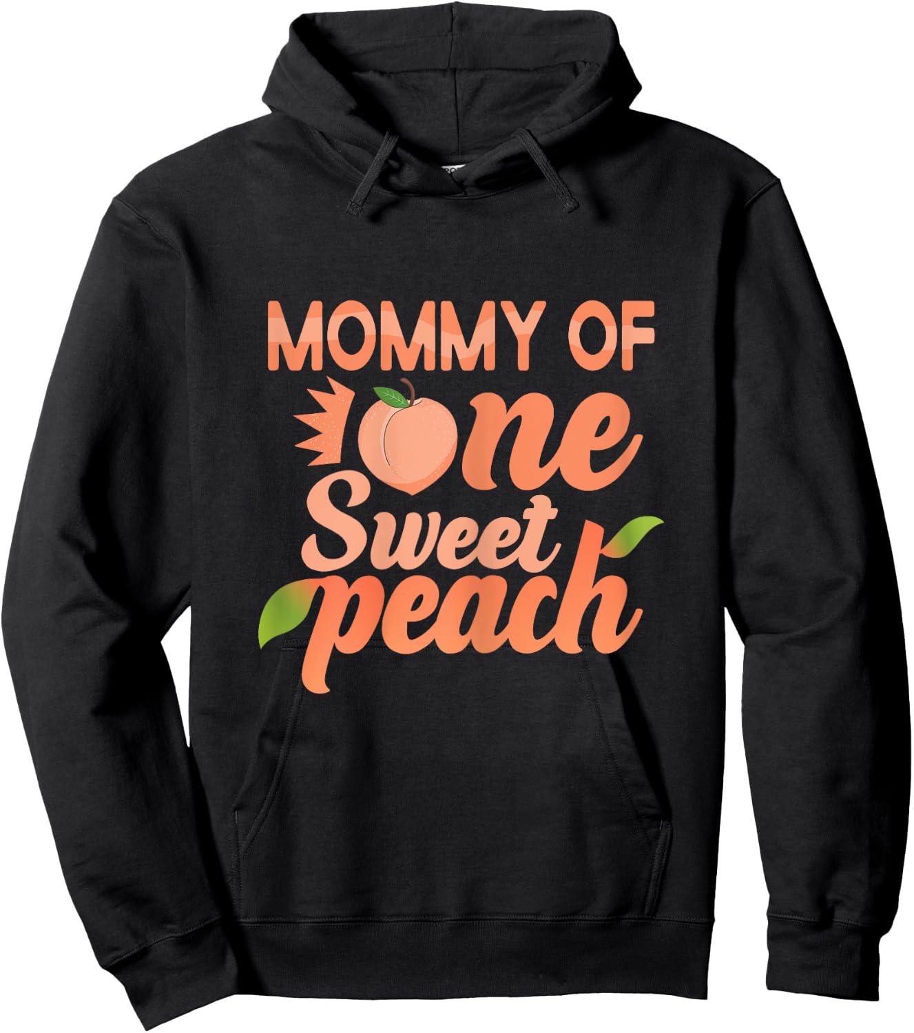 Mommy First Birthday One Sweet Peach Bday Family Matching Hoodie - Hoodie | Black