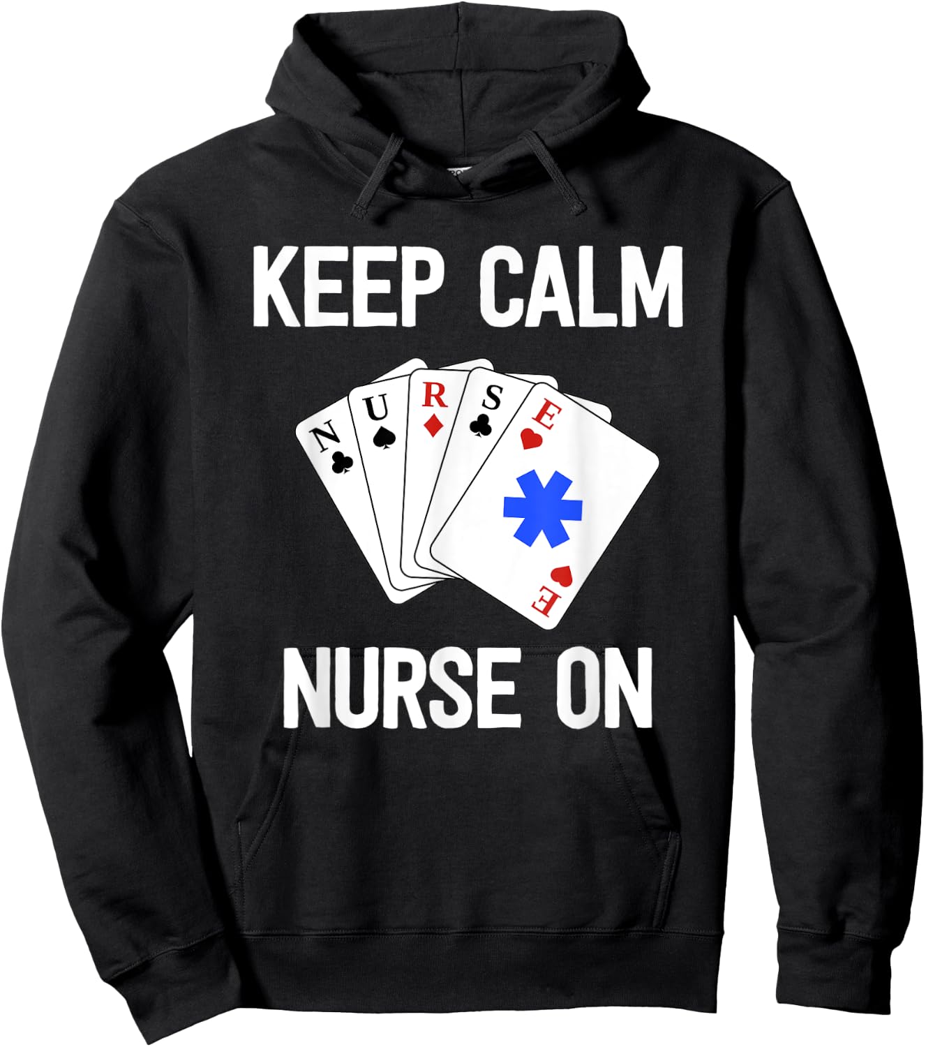 Funny Nurse Life Gift Paramedic Shirt Keep Calm Card Game Hoodie - Hoodie | Black