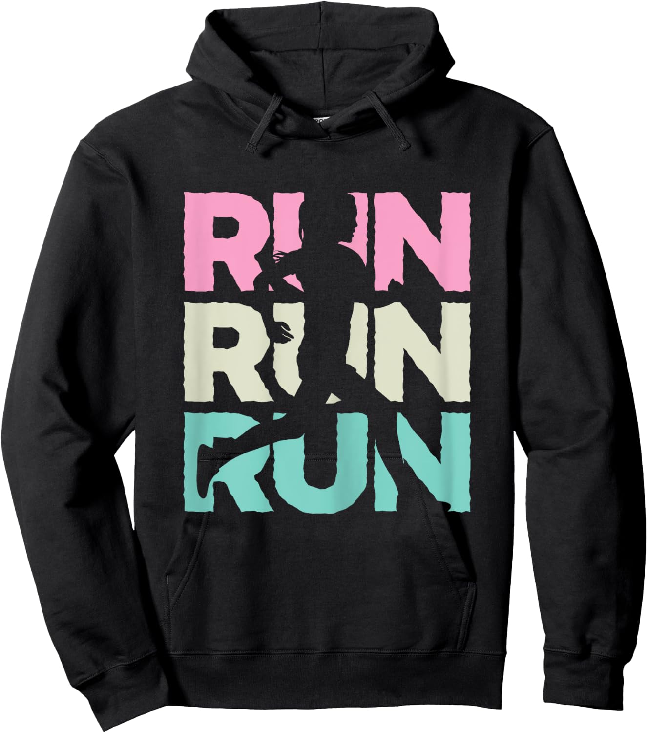 Retro RUN Runner Jogger Marathon Vintage for Girls Women Hoodie - Hoodie | Black