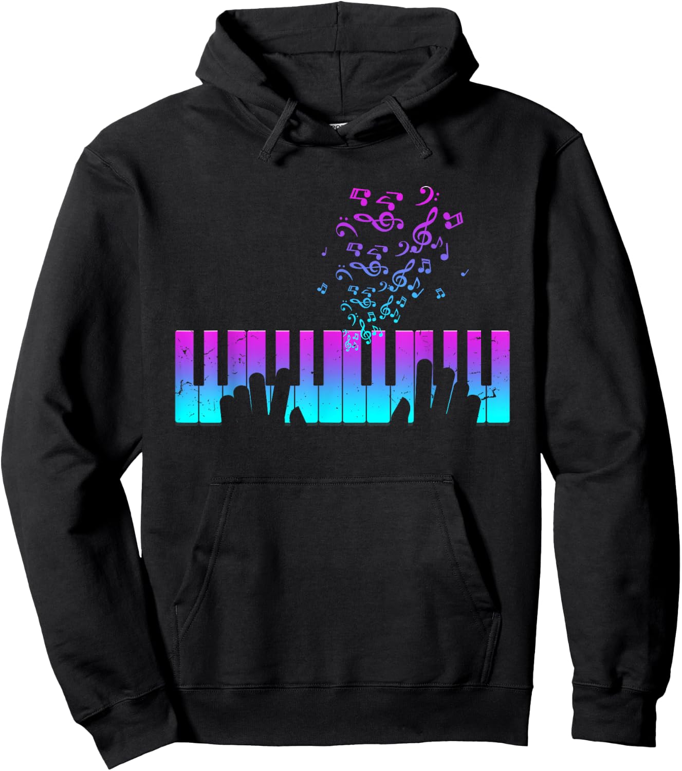 Piano player gift hands piano keyboard musician Hoodie - Hoodie | Black