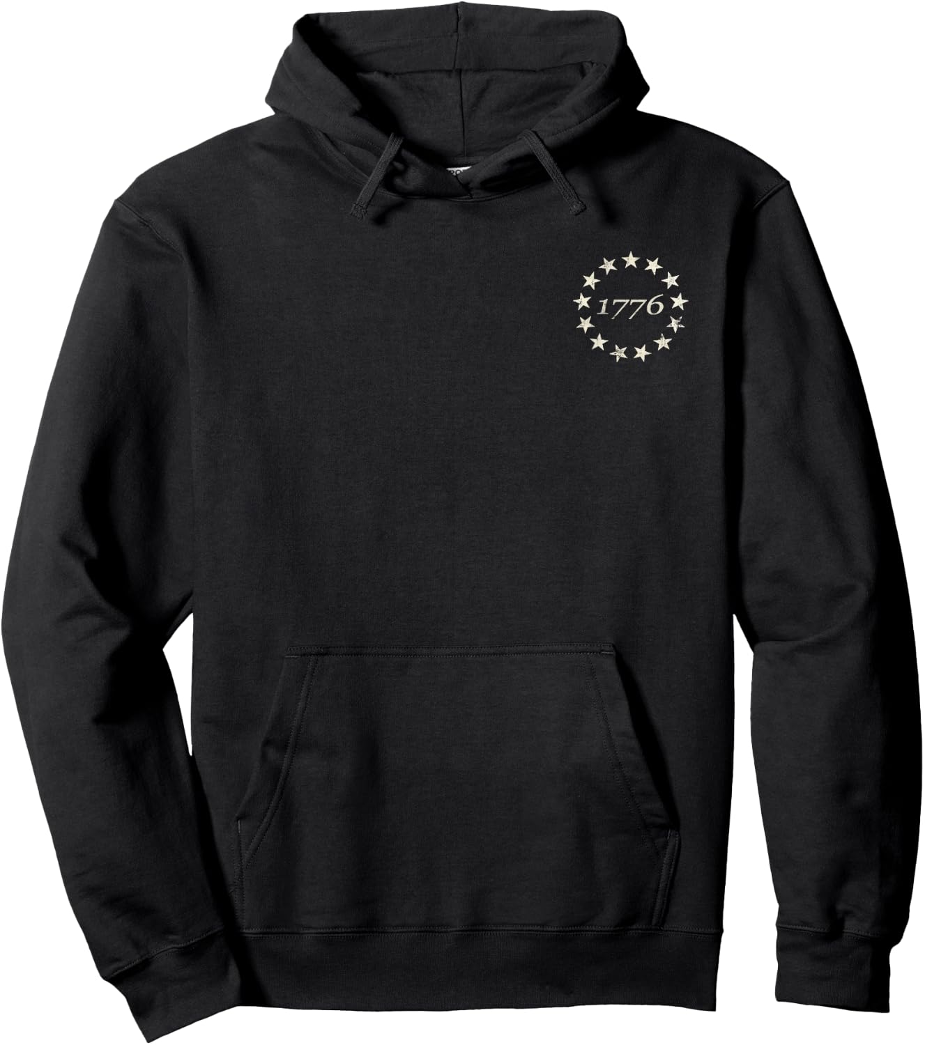 13 Star Flag Betsy Ross Distressed American Flag 1776 Hoodie - Hoodie | Black