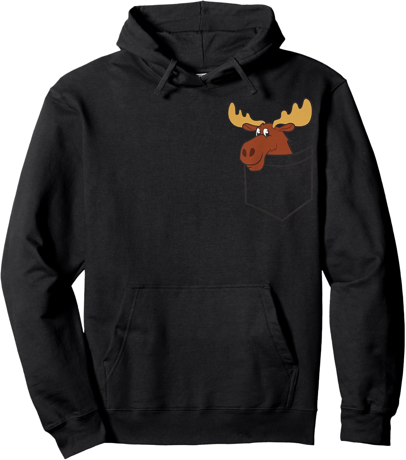 Funny Moose In The Pocket Elk Canadian Moose In Pocket Hoodie - Hoodie | Black