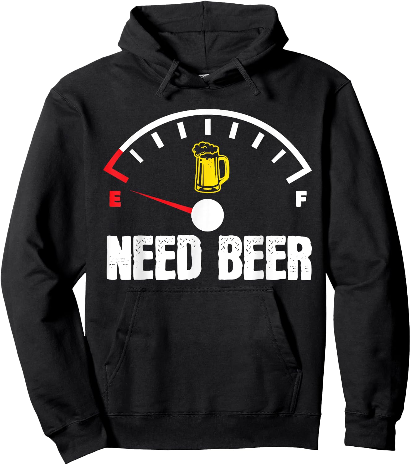 Need Beer Gauge Funny Beer Drinker Empty On Beer Lover Hoodie - Hoodie | Black