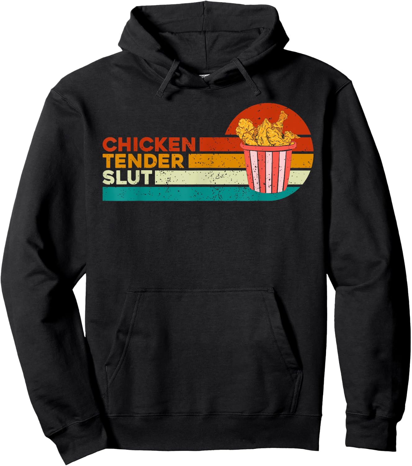 Chicken Tender Slut Funny Chicken Vintage Hoodie - Hoodie | Black