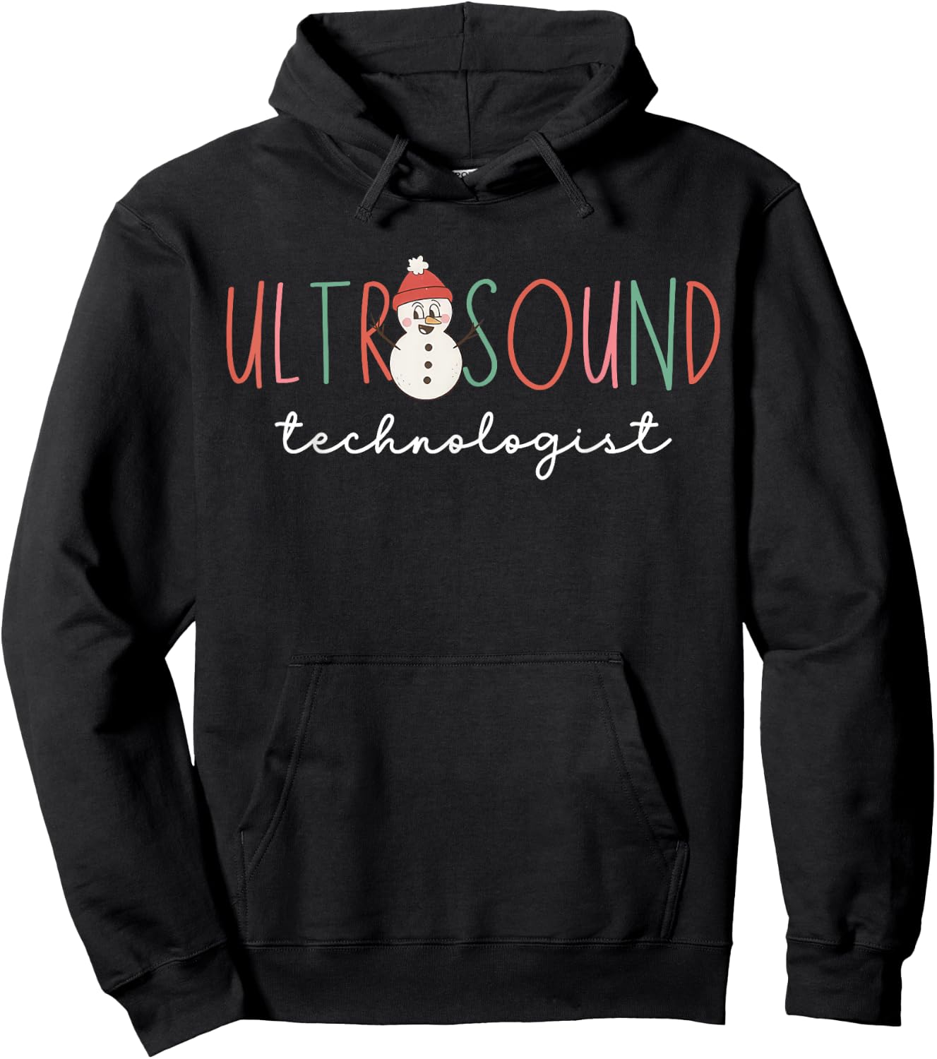 Ultrasound Technologist Snowman Sonographer Christmas Hoodie - Hoodie | Black
