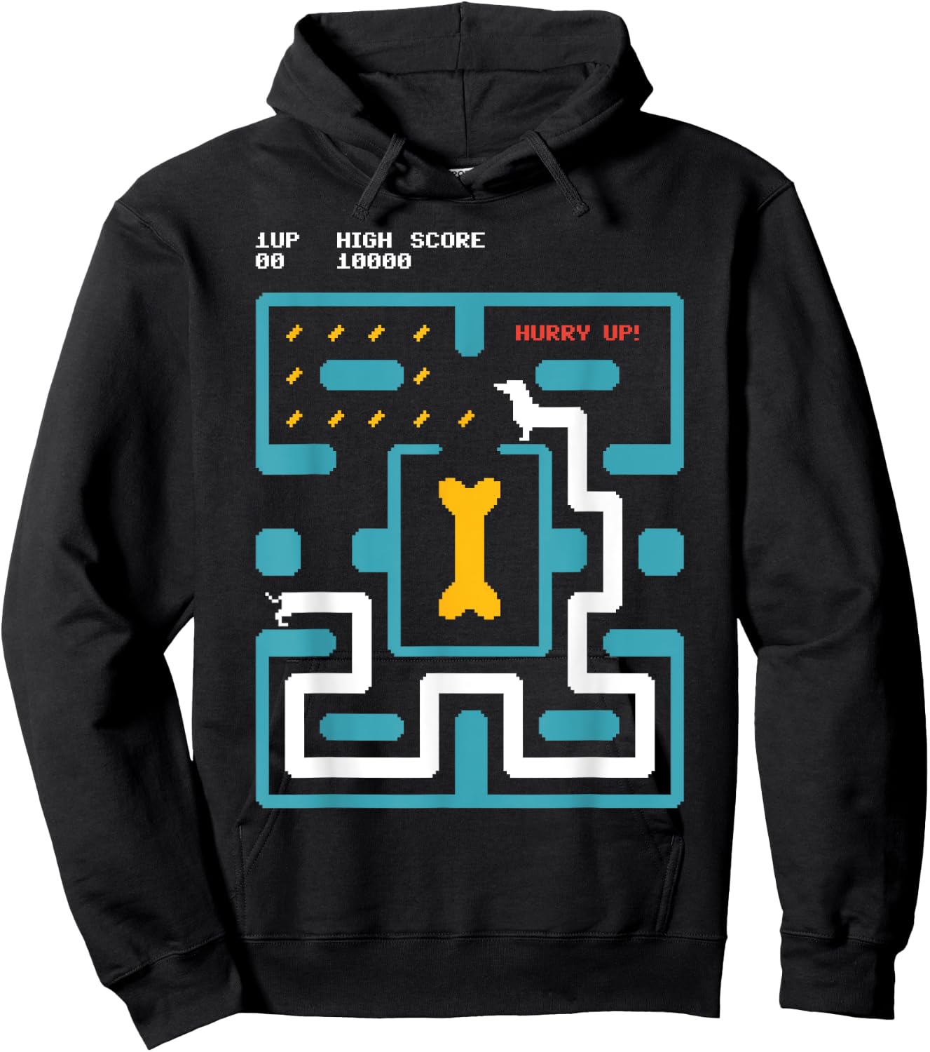 8 Bit Pixel Arcade Gaming Dachshund Dog 80s Retro Gamer Men Women Girls Kids Hoodie - Hoodie | Black