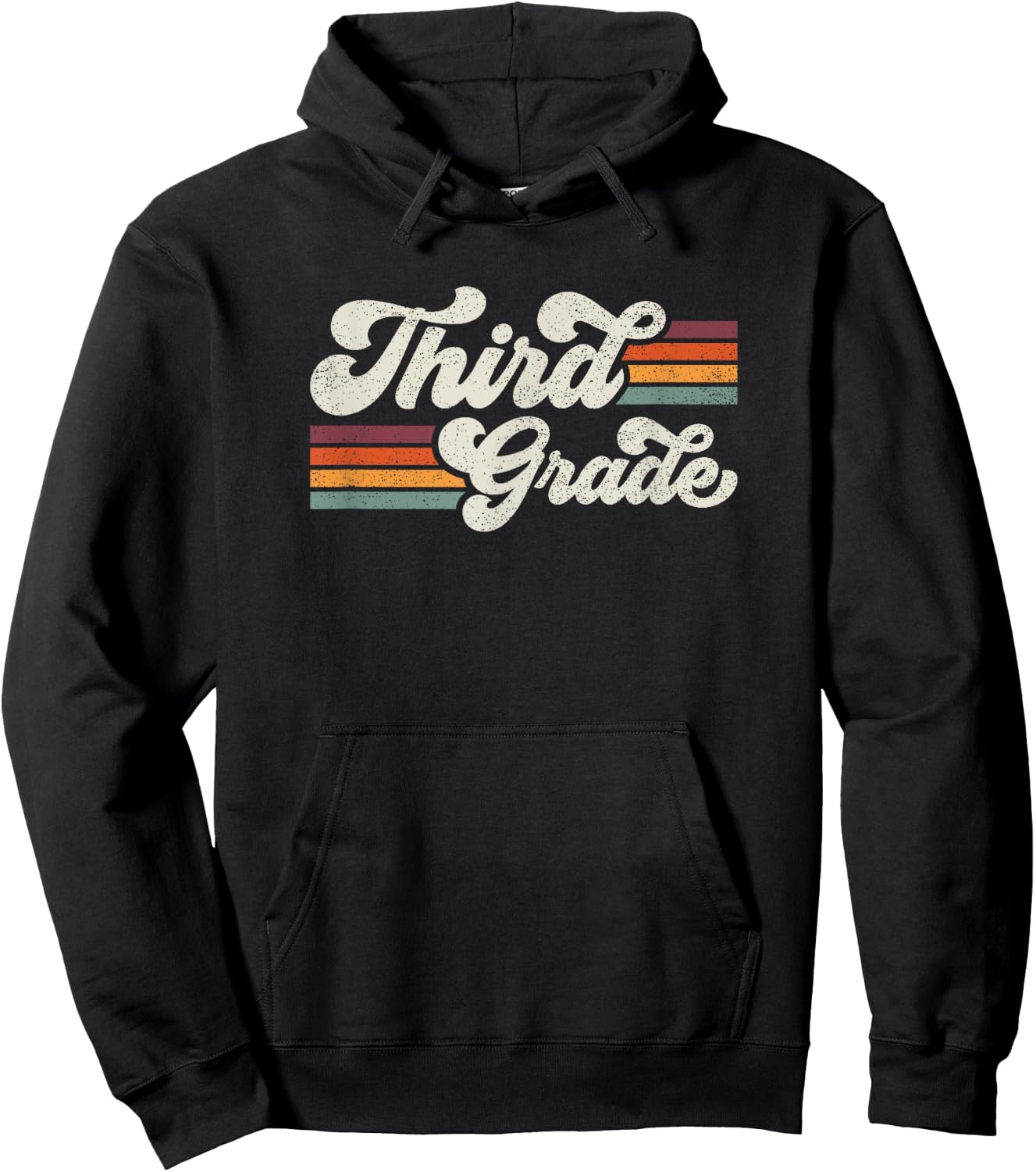 Retro Third Grade Teacher Back To School Hoodie - Hoodie | Black