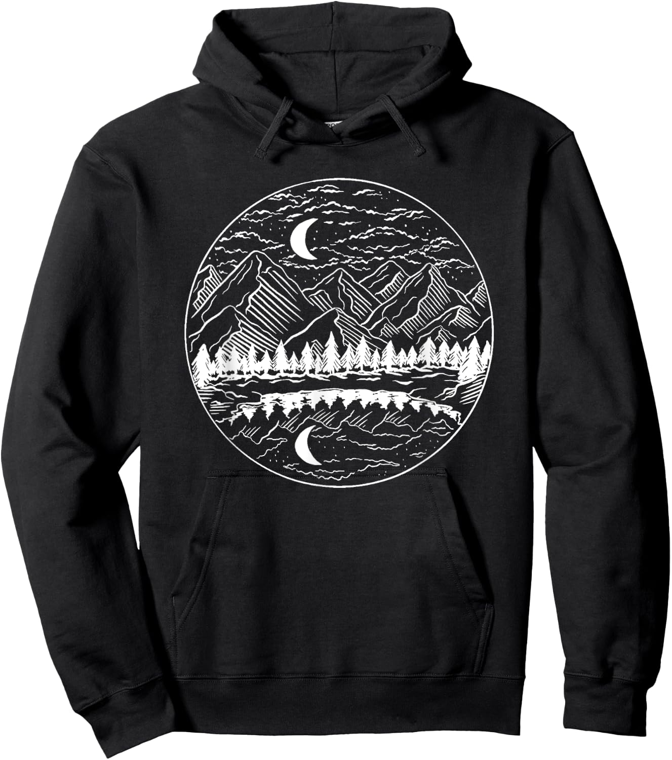 Hiking Camping Nature Outdoor Mountains Hiker Camper Gift Hoodie - Hoodie | Black