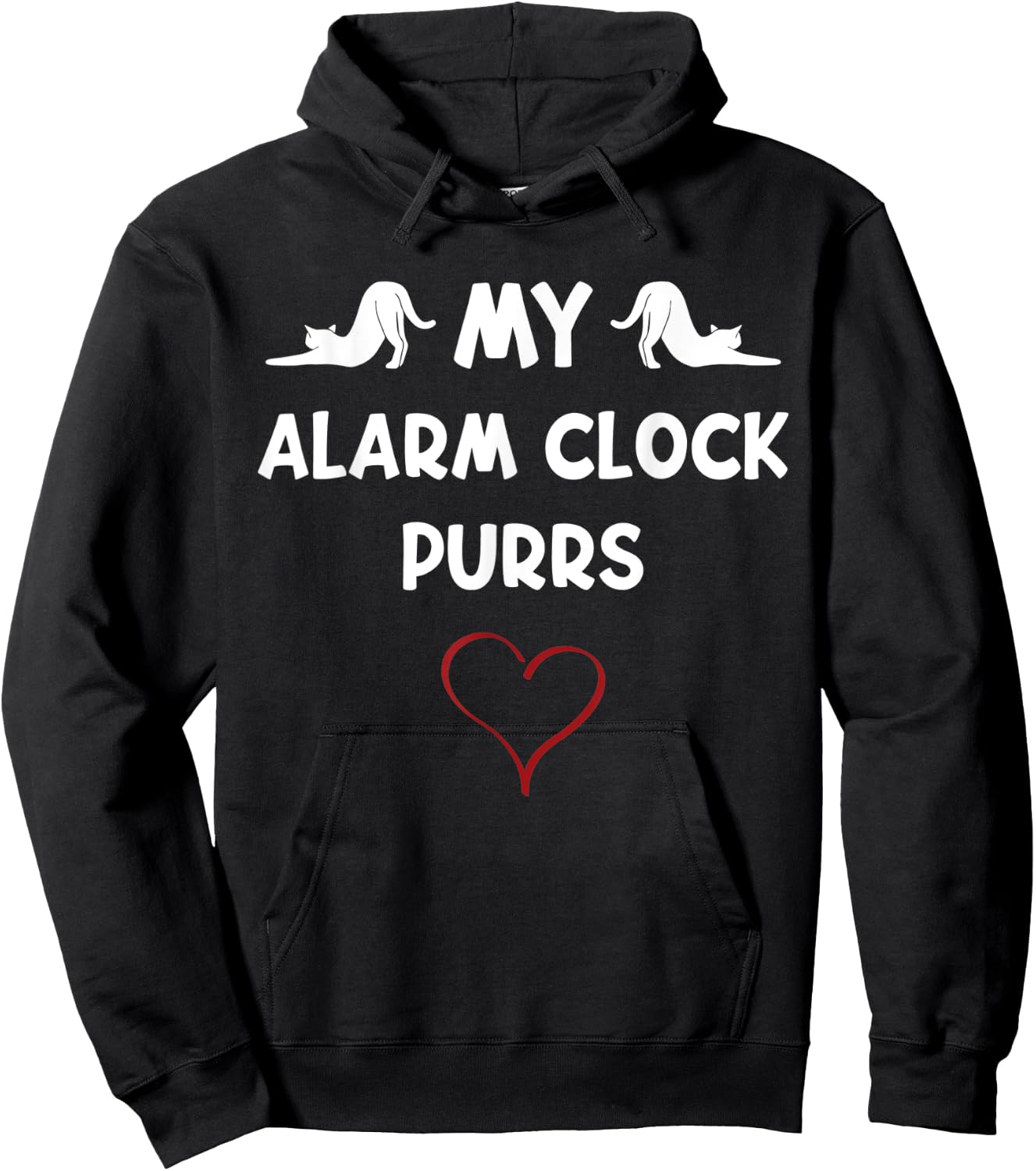 My Alarm Clock Purrs Meows Cute Cat Lover Novelty Kitten Hoodie - Hoodie | Black