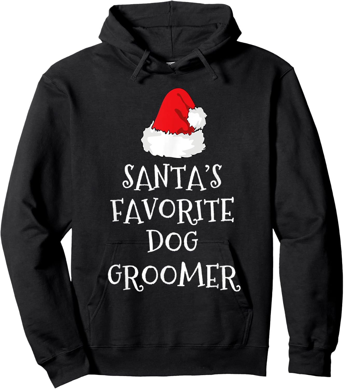 Santa's Favorite Dog Groomer Gift Funny Christmas Grooming Hoodie - Hoodie | Black