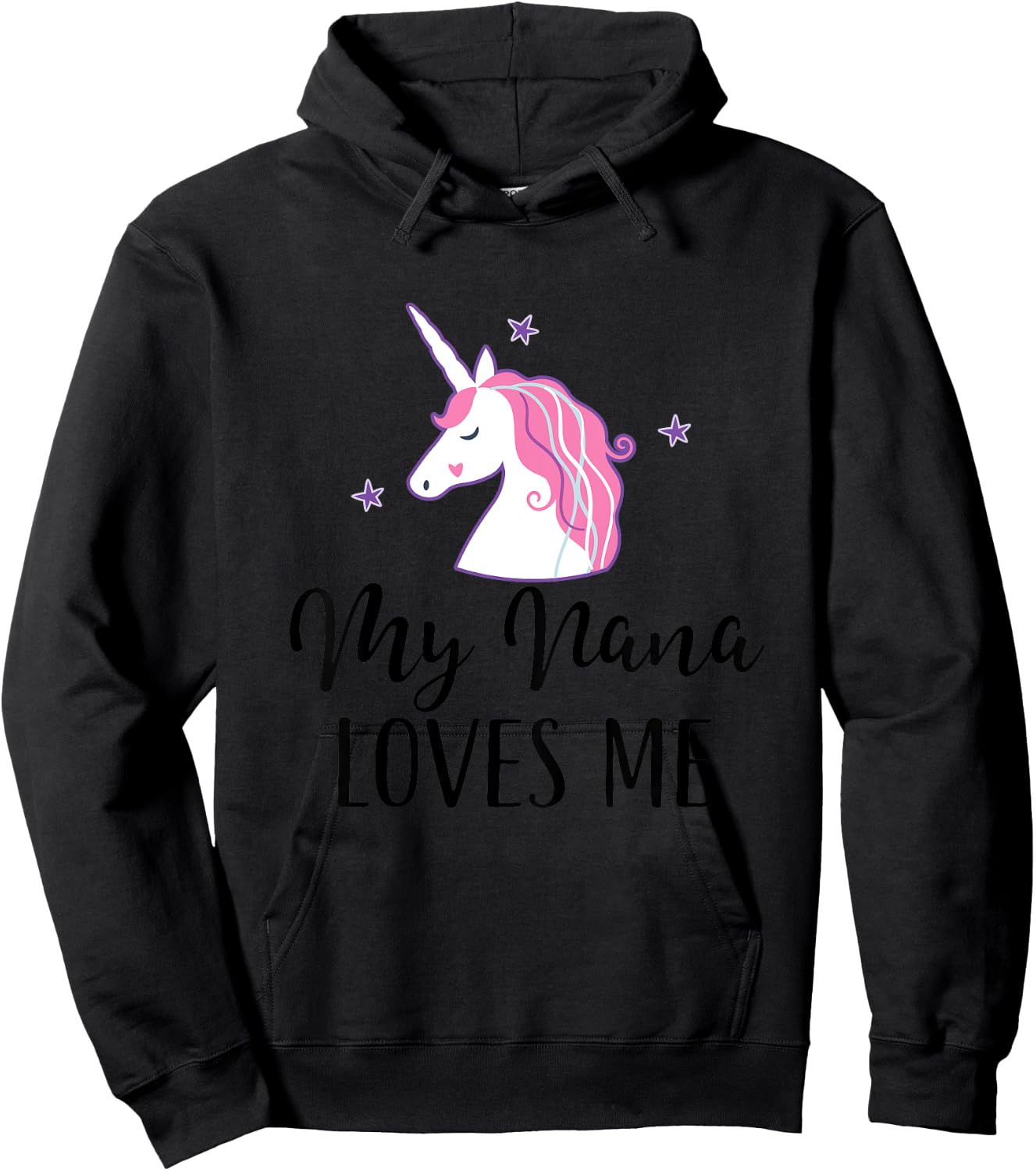 My Nana Loves Me Girl Unicorn Hoodie - Hoodie | Black