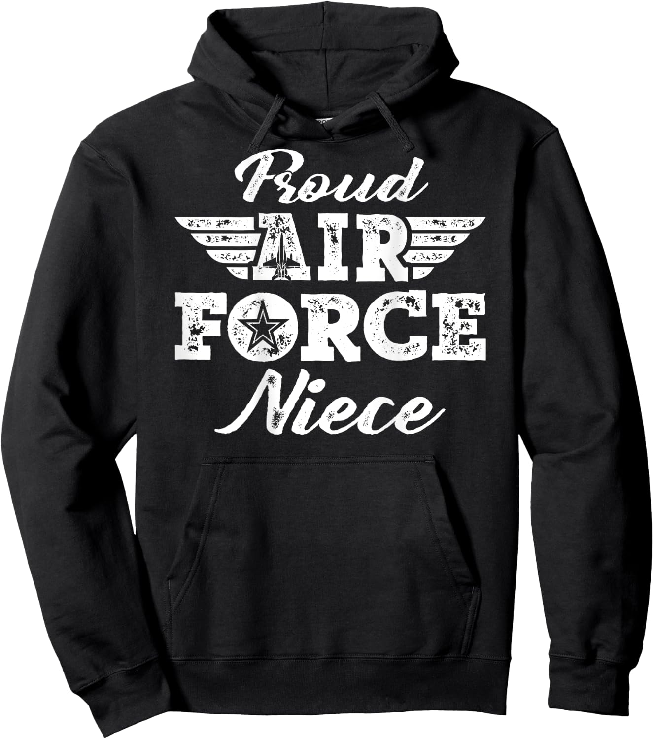 Proud US Air Force Niece - Wings Pride Military Family Gifts Hoodie - Hoodie | Black