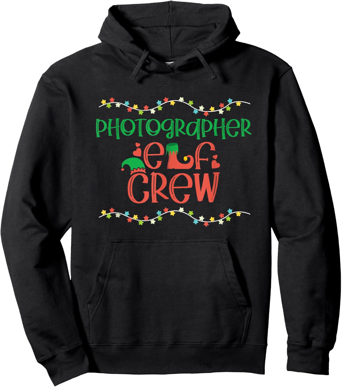 Photographer Christmas Elf Photography Camera Lover Gift Hoodie - Hoodie | Black