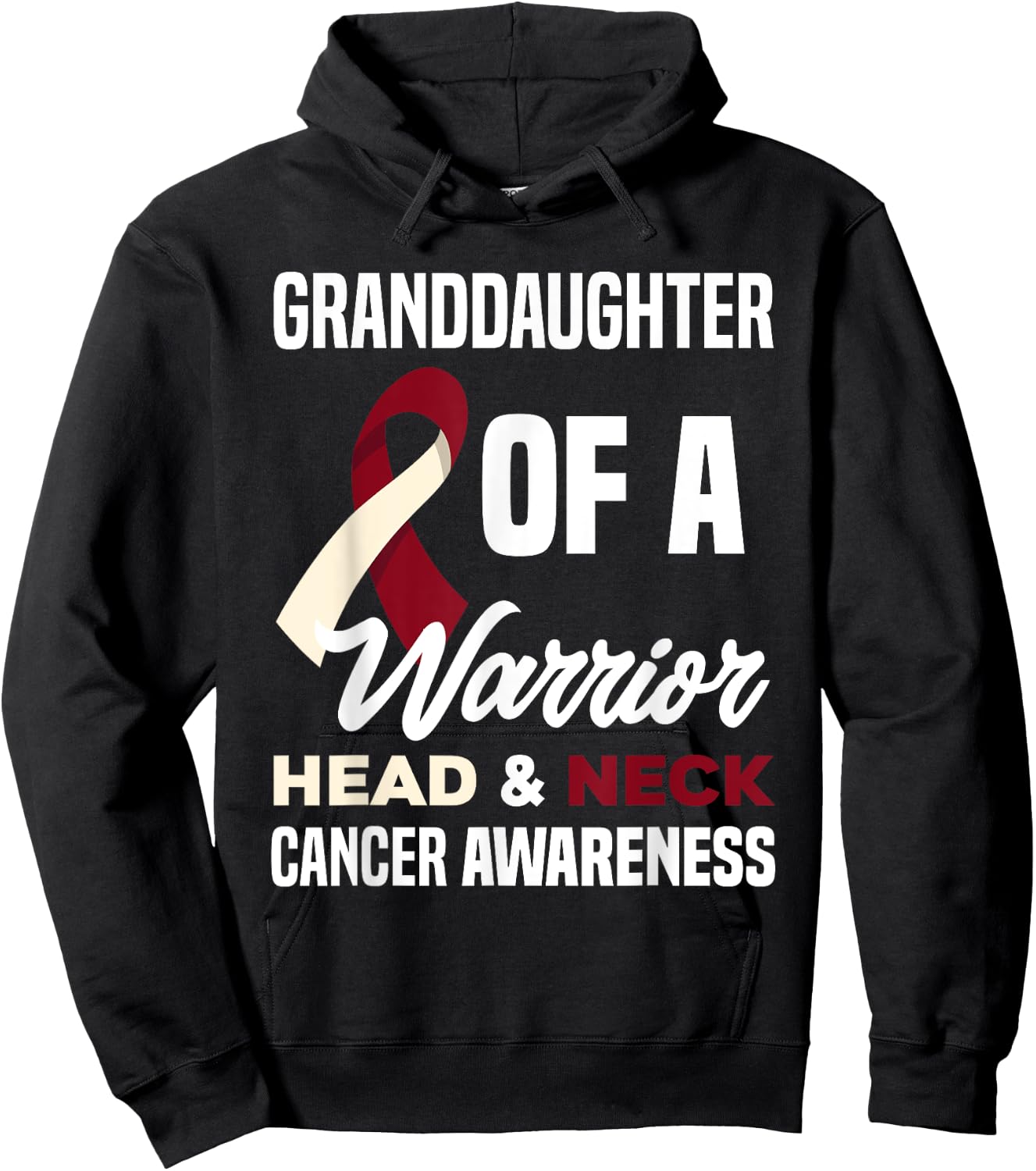 Proud Granddaughter Of A Warrior Head Neck Cancer Awareness Hoodie - Hoodie | Black