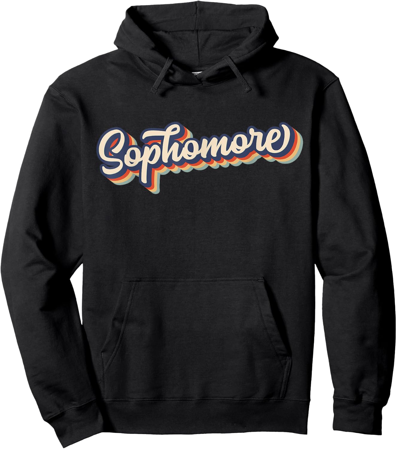 Sophomore Shirt Retro Stripe Grade 10 Sophomore Hoodie - Hoodie | Black