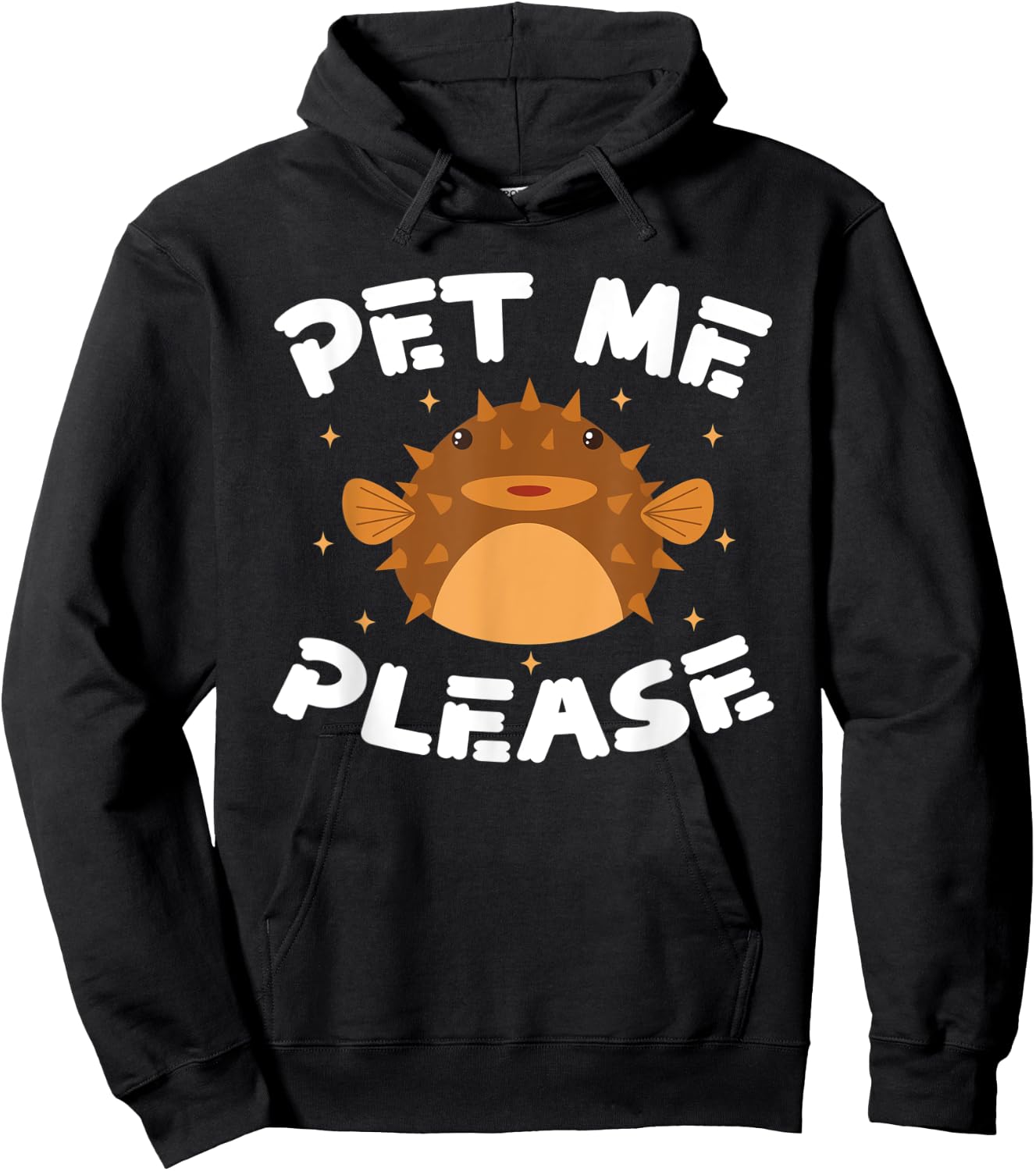 Funny Puffer Fish Design Hoodie - Hoodie | Black