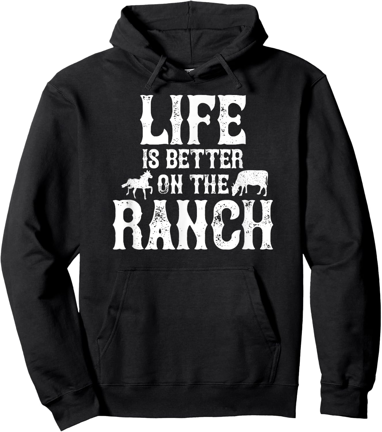 Life Is Better On The Ranch Ranchers Gift Hoodie - Hoodie | Black