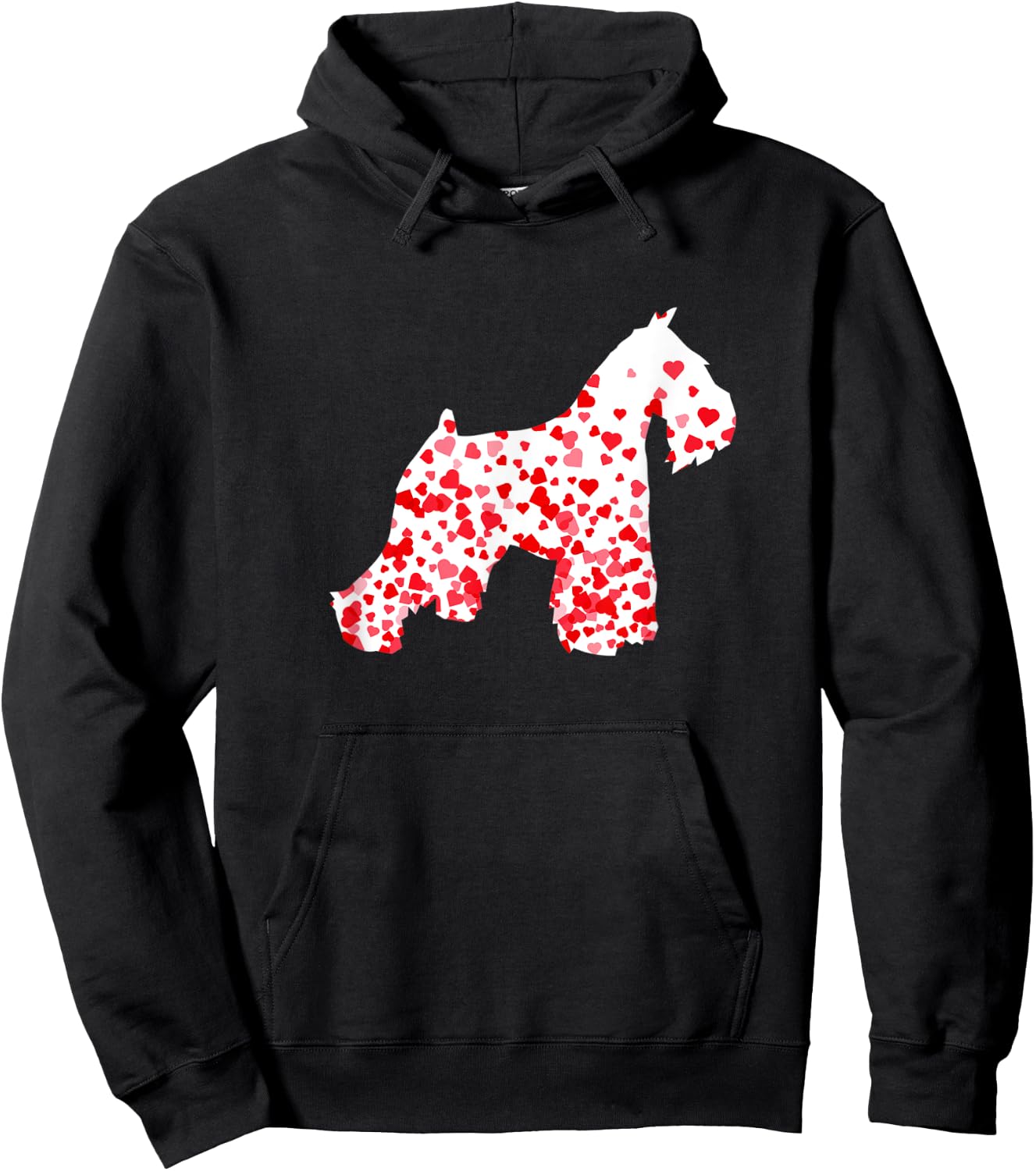 Miniature Schnauzer Heart Dog Valentine's Day Hoodie - Hoodie | Black