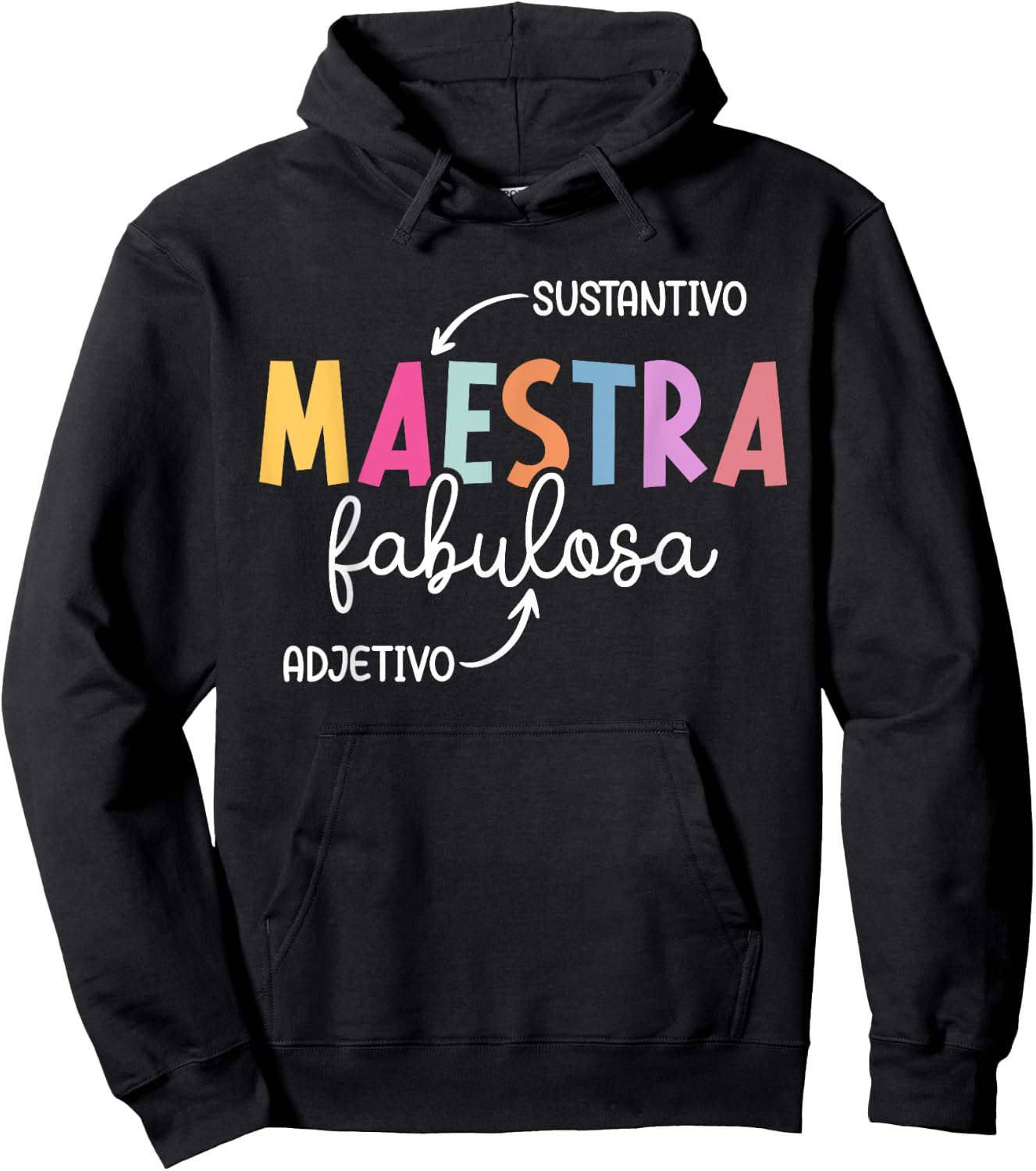 Maestra Fabulosa Maestra De Español Spanish Teacher Hoodie - Hoodie | Black