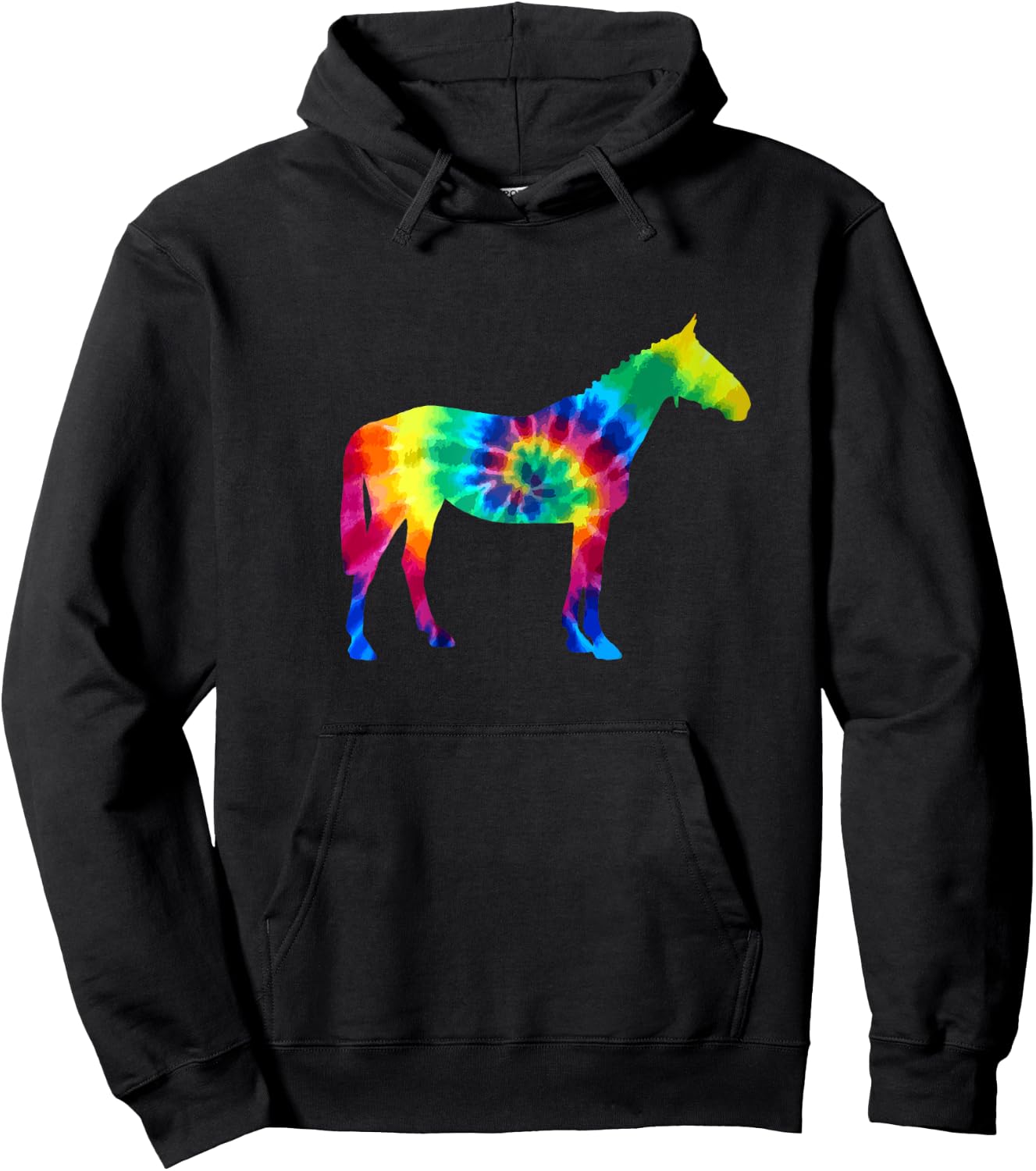Horse Tie Dye Vintage Hippie Riding Rider Horses Hoodie - Hoodie | Black