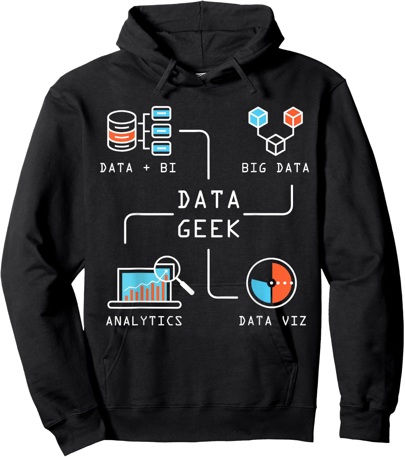 Data Geek Information Analyst Gift Software Data Hoodie - Hoodie | Black